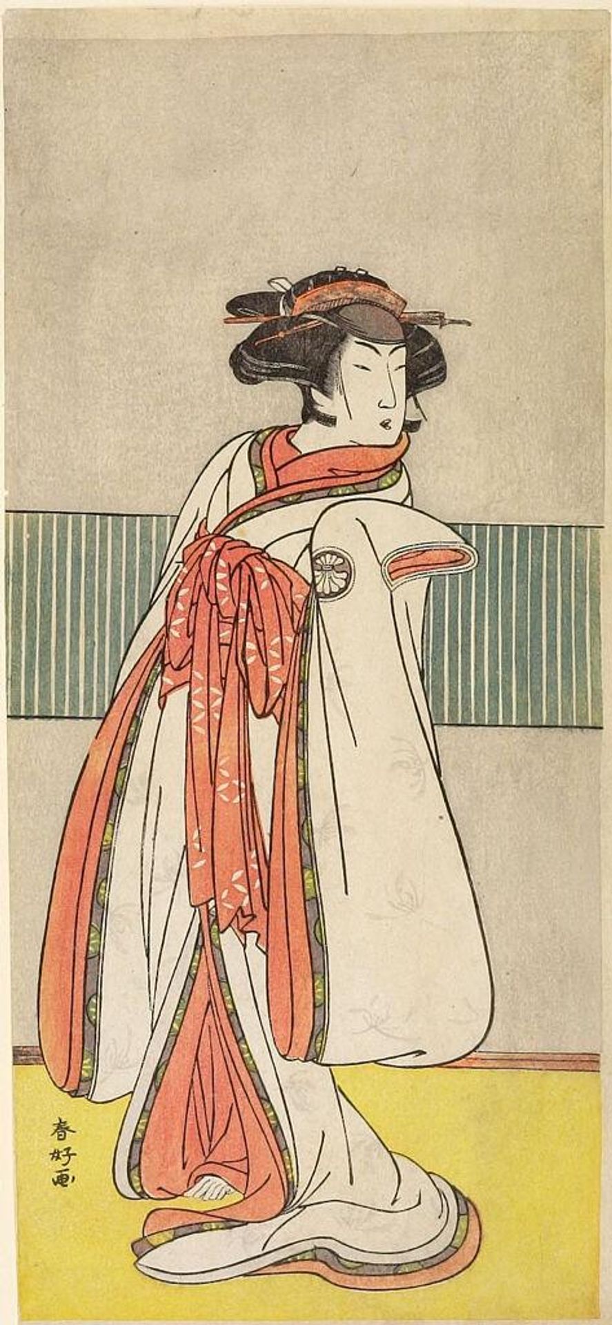 WOMAN IN WHITE KIMONO by Katsukawa ShunkÅ