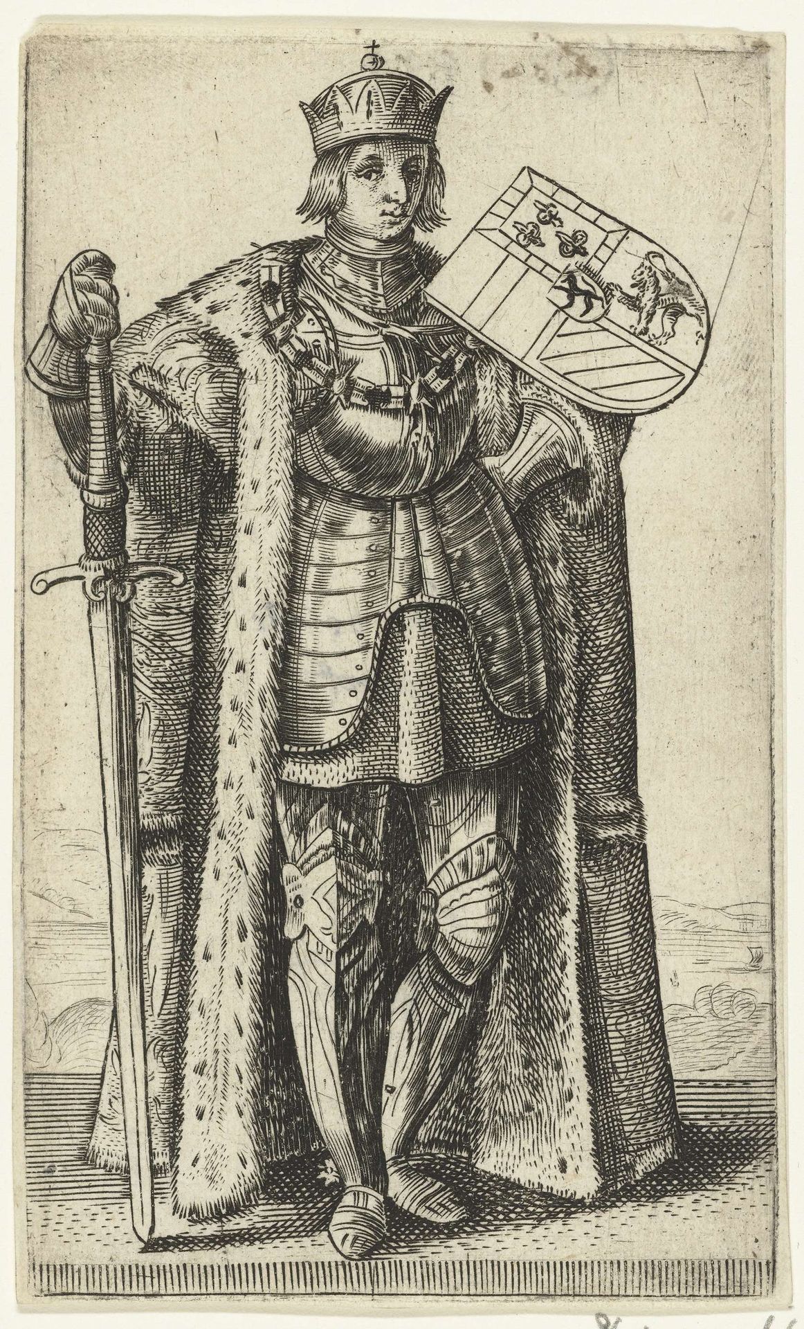 Portret van Filips de Schone, hertog van Bourgondië by Adriaen Matham