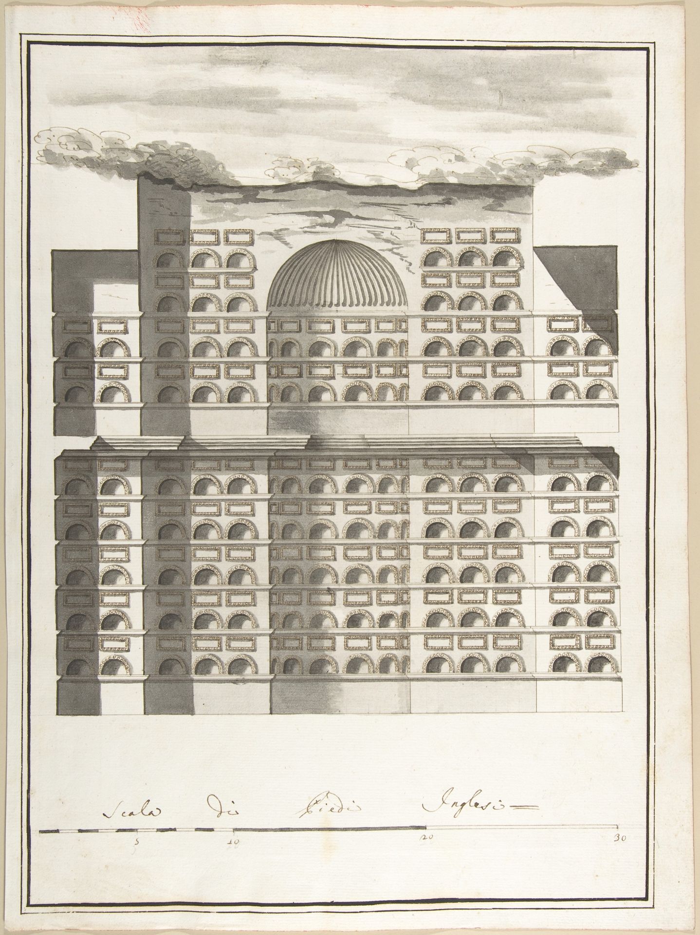 Elevation of the Interior of a Columbarium by Pietro Paolo Coccetti (Cocchetti)