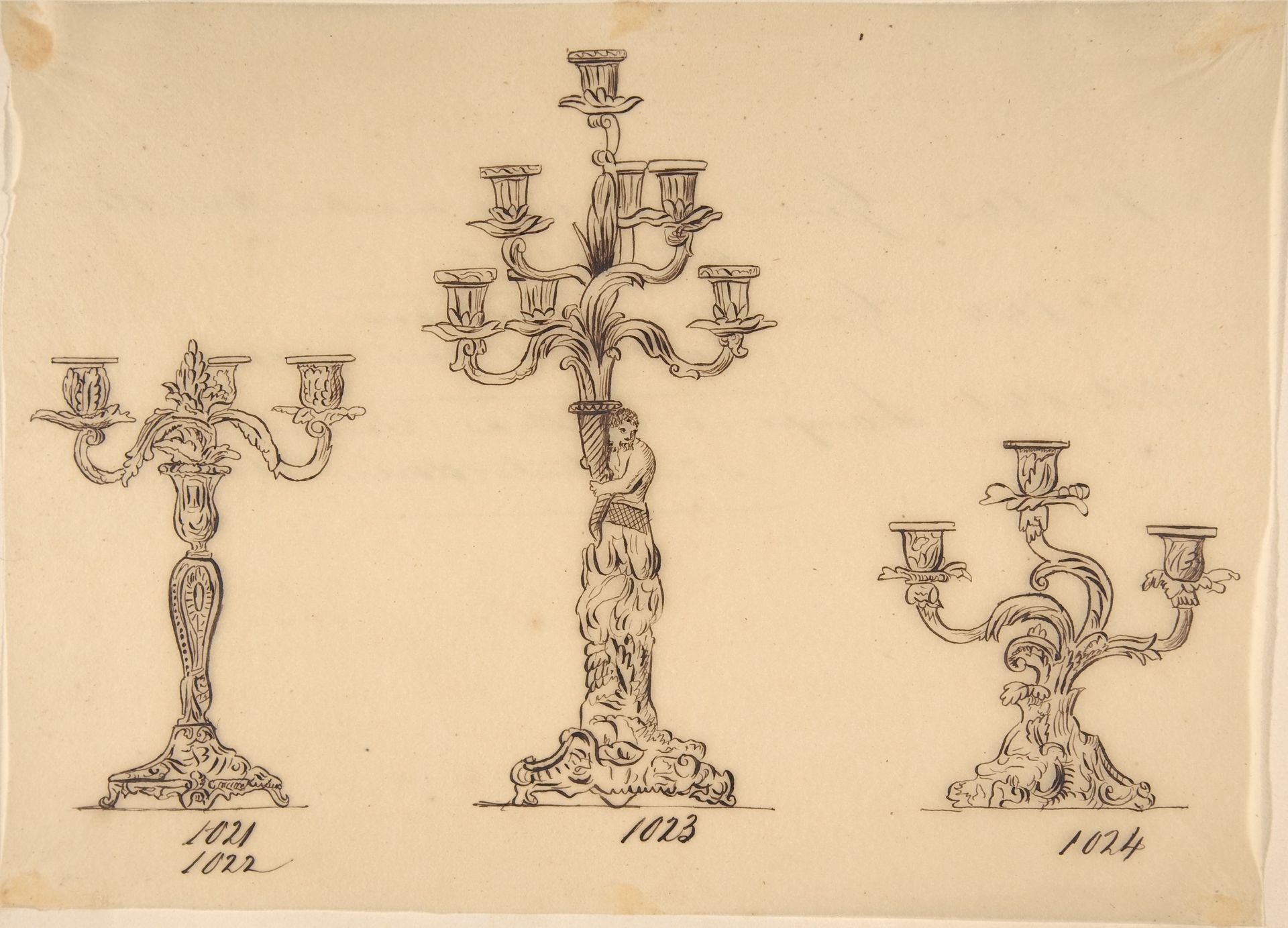 Designs for Three Candelabras by Anonymous