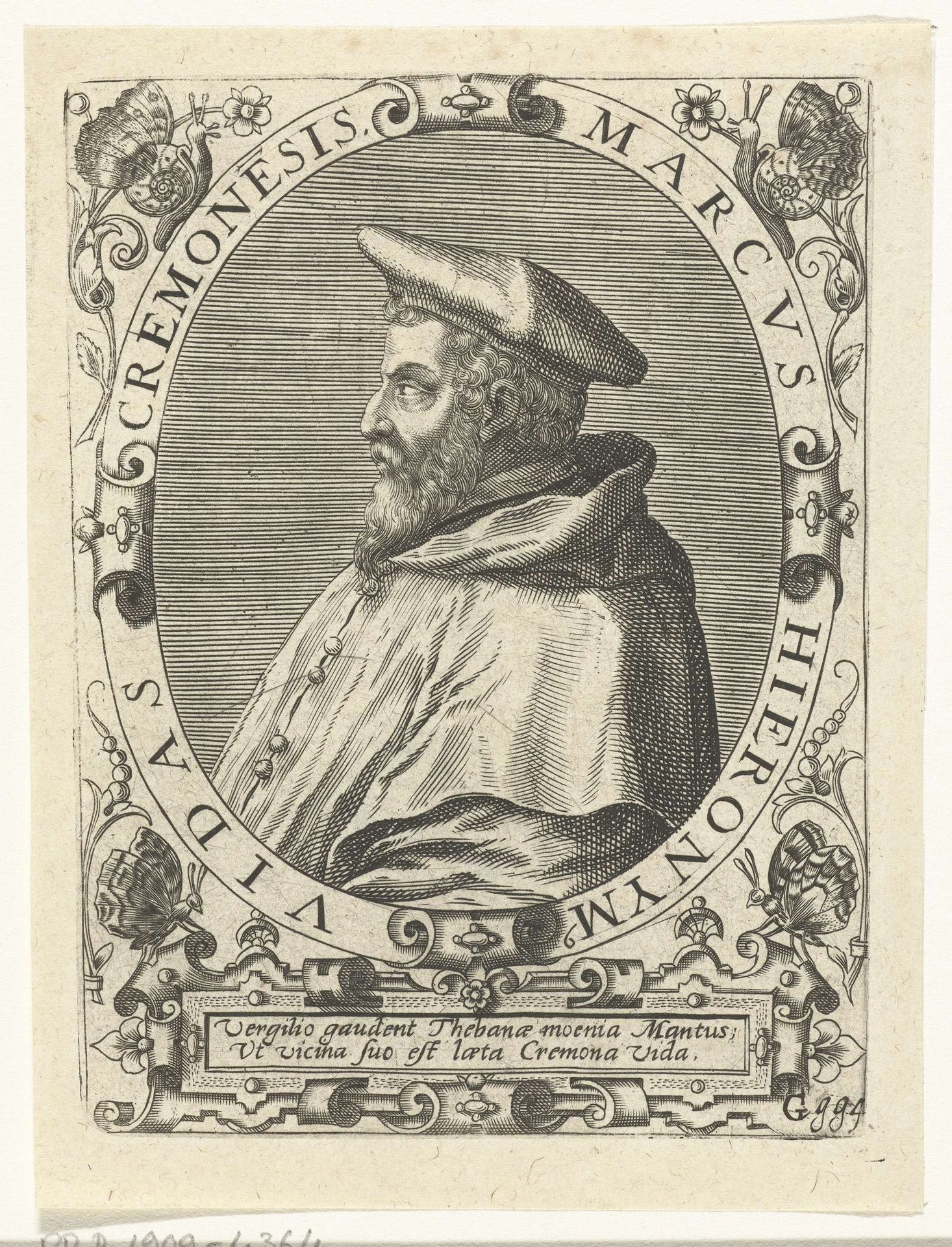 Portret van Marco Girolamo Vida by Theodor de Bry