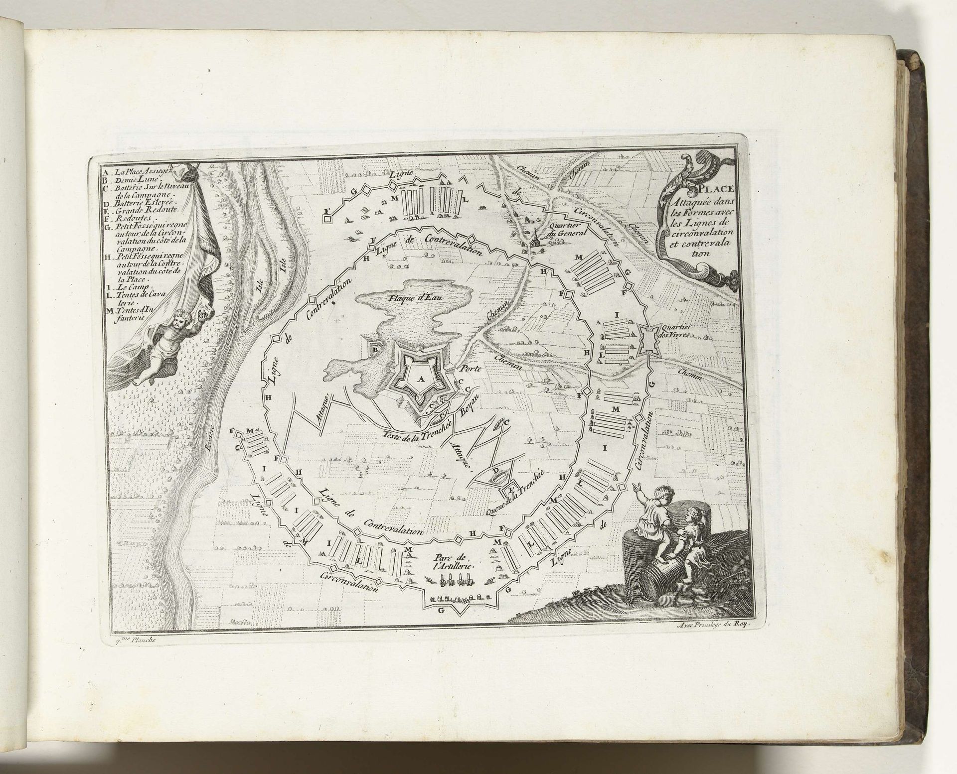 Negende plaat een schematische voorstelling van een denkbeeldig beleg, 1693 by Anonymous