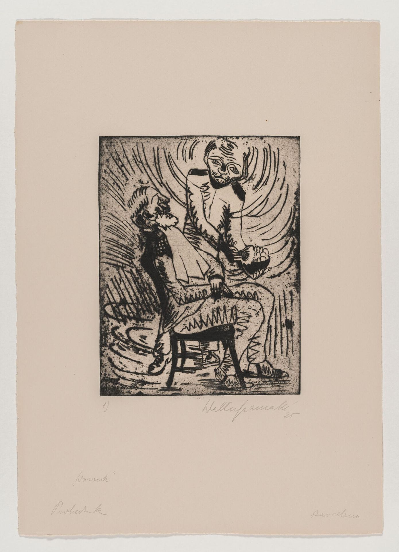 Sheet I, Wozzeck Shaves the Captain by Walter Gramatté