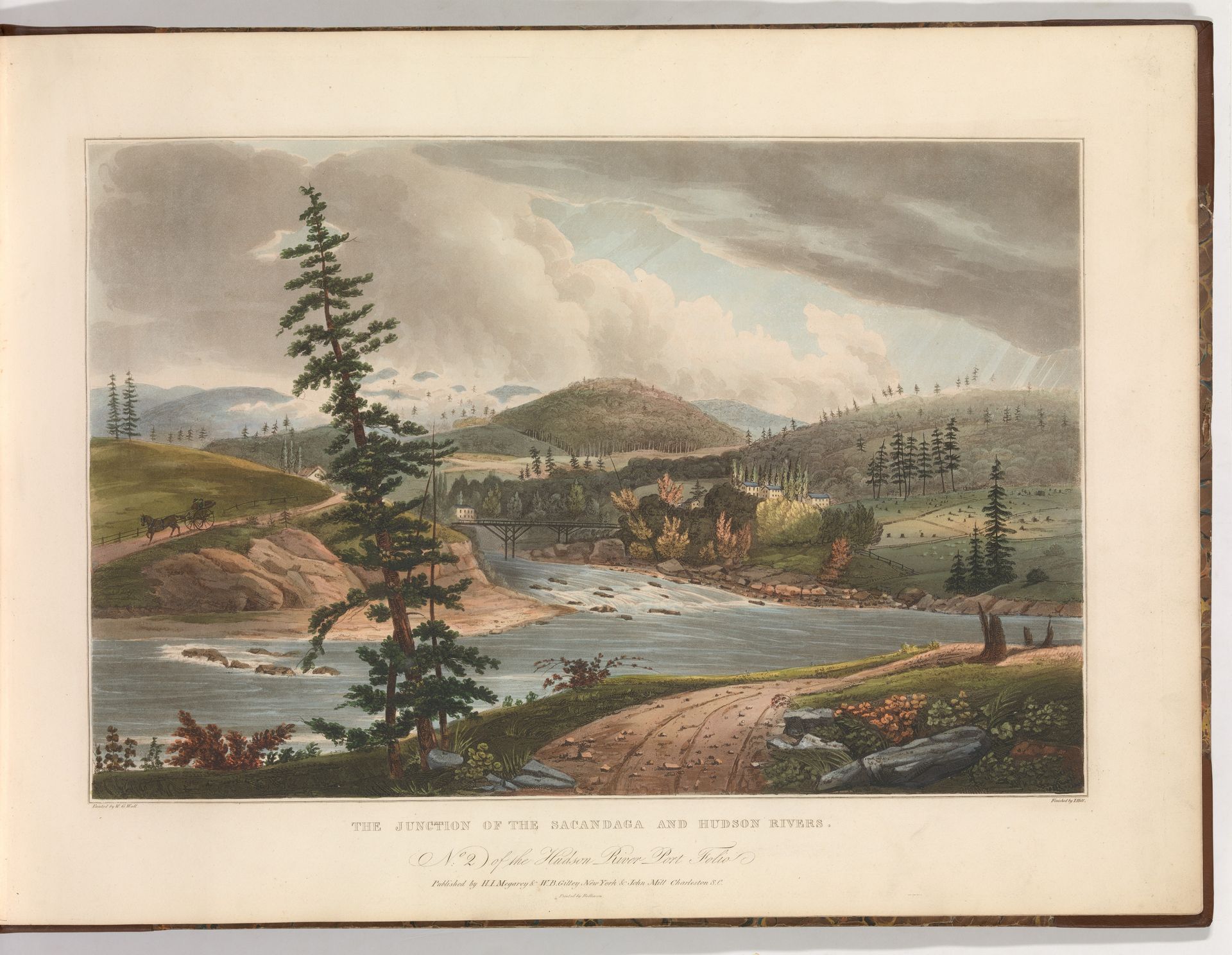 Junction of the Sacandaga and Hudson Rivers (No. 2 of The Hudson River Portfolio) by John Hill