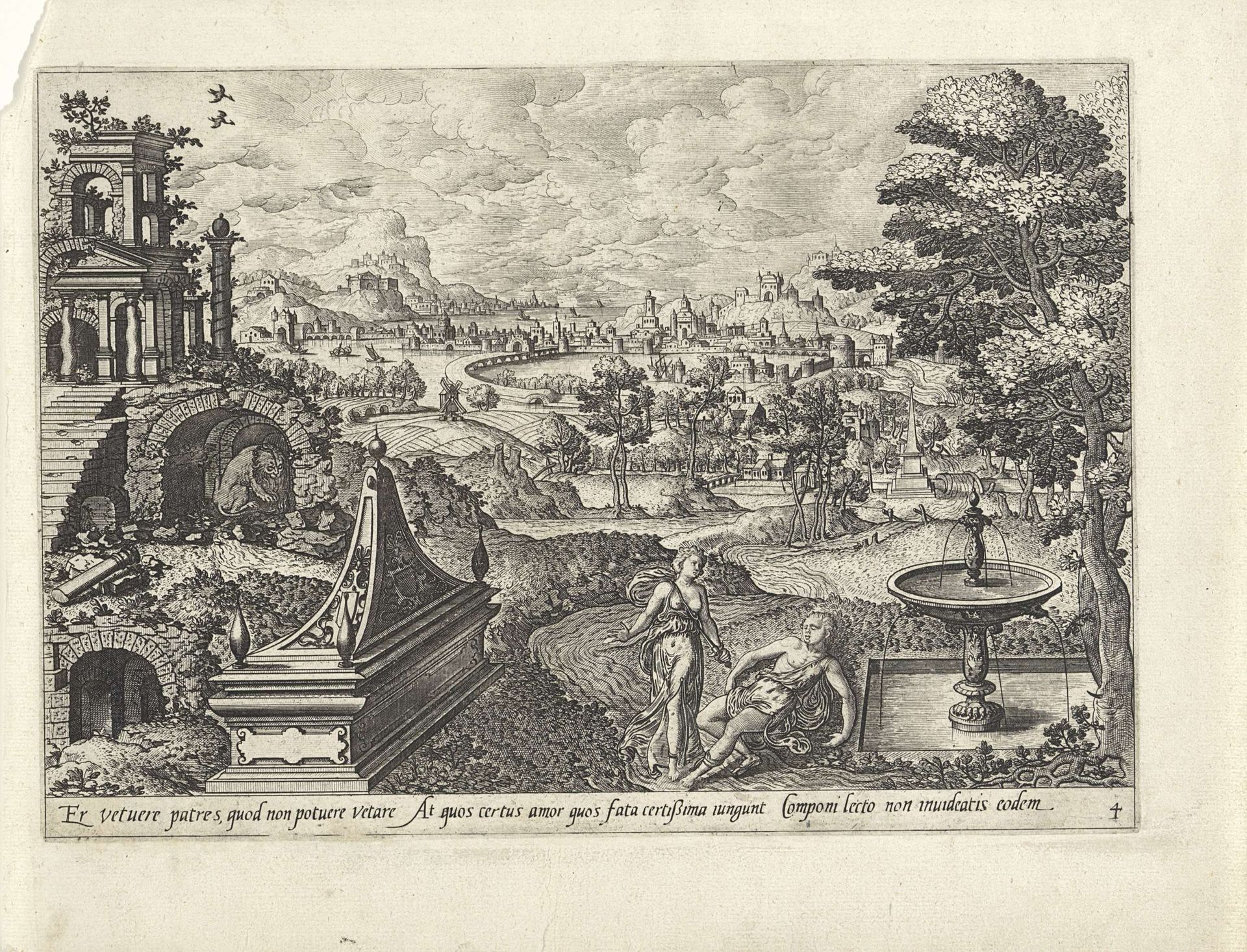 Pyramus en Thisbe by Johannes of Lucas van Doetechum