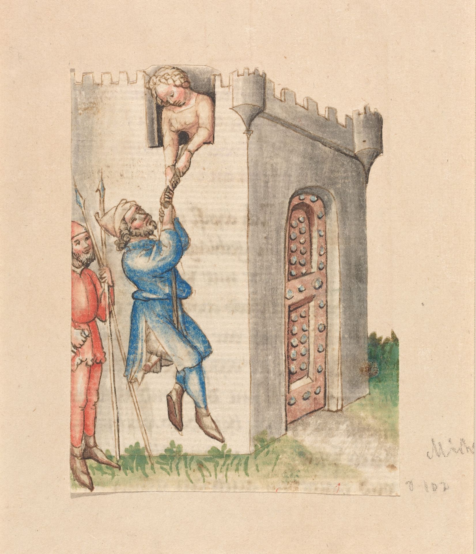 Michol Helping David Escape by Anonymous