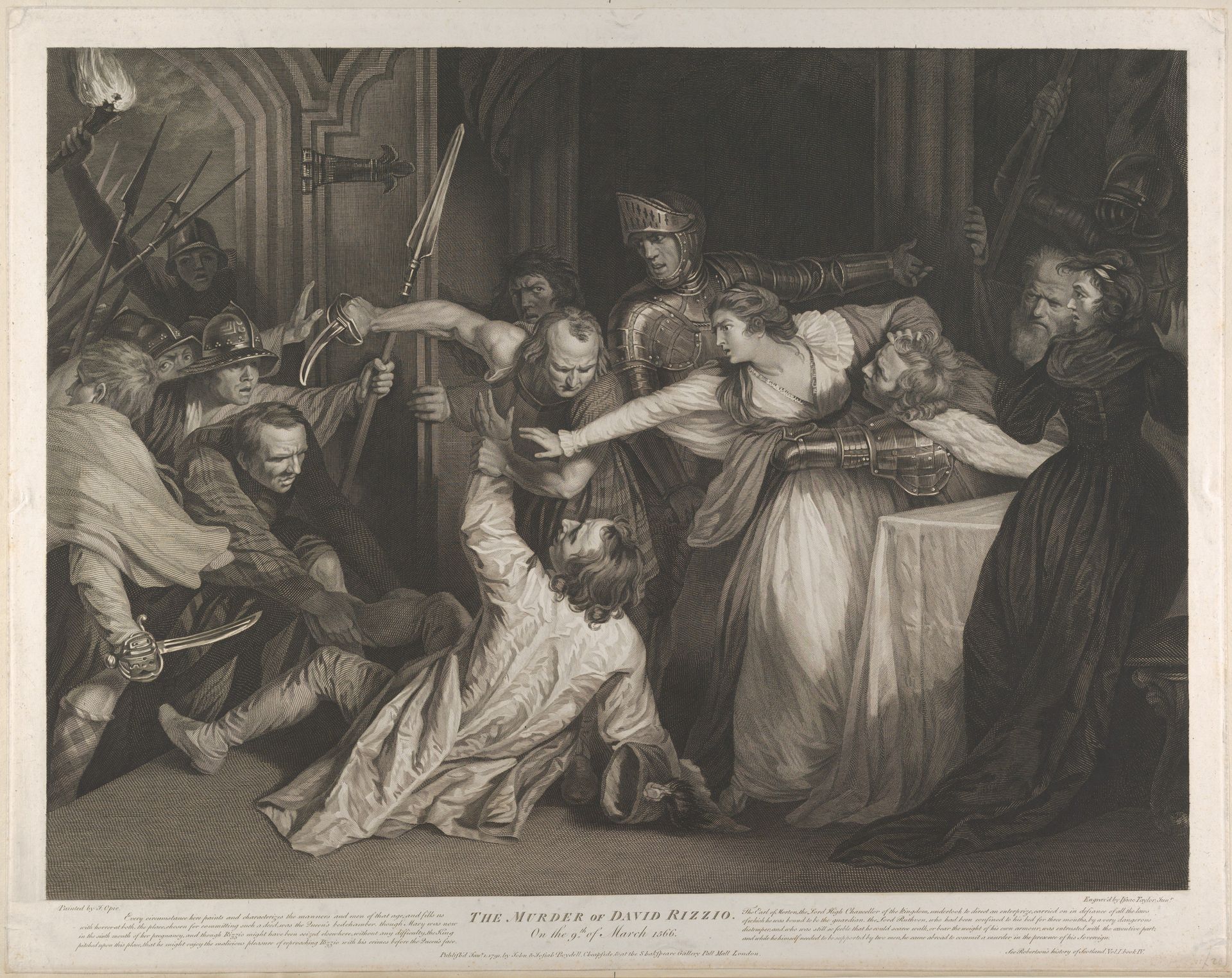 Mary, Queen of Scots witnessing the murder of David Rizzio by Isaac Taylor, Jr.