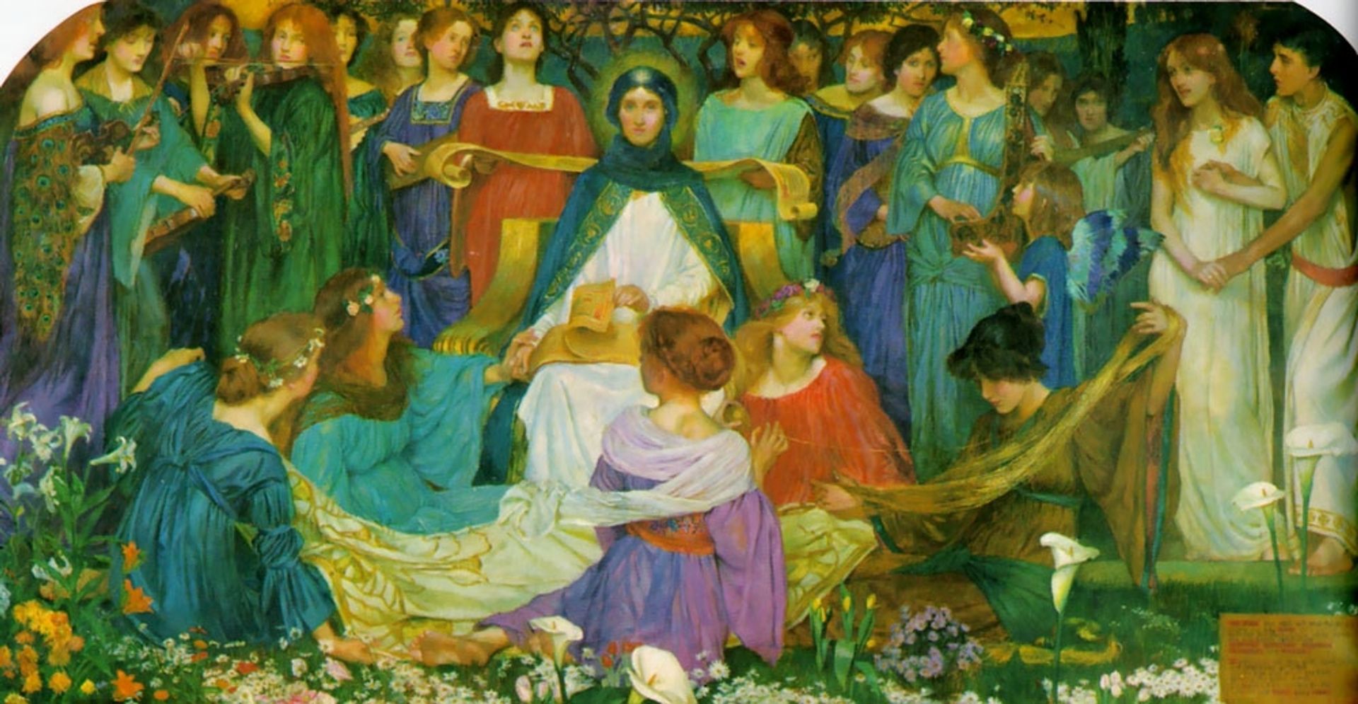 Circle-wise Sit They. Illustration of Dante Gabriel Rossetti's Poem, "the Blessed Damozel") by Byam Shaw