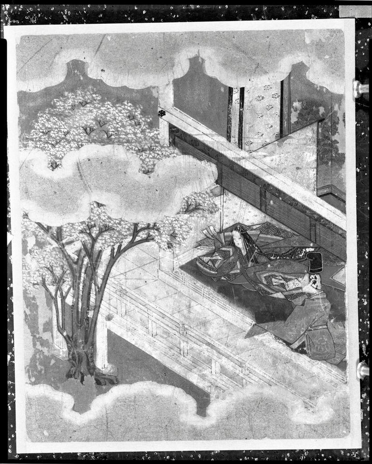 A Lover's Visit While Cherries Blossom (Episode 17) from the "Tales of Ise" (Ise monogatari) by Tosa School
