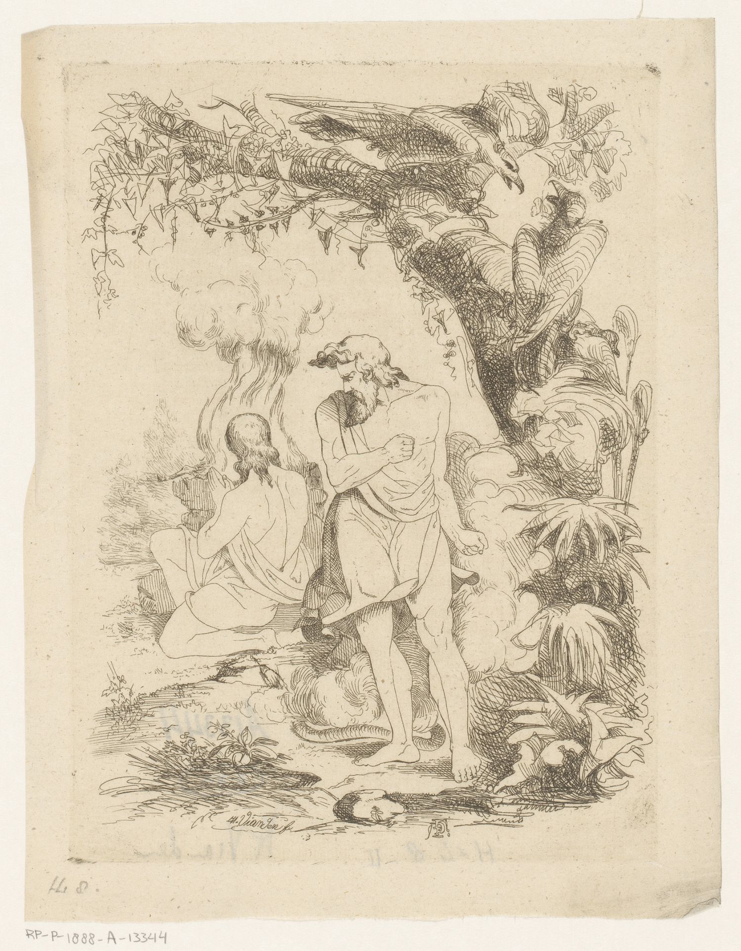 Offer van Kaïn en Abel by Heinrich Vianden