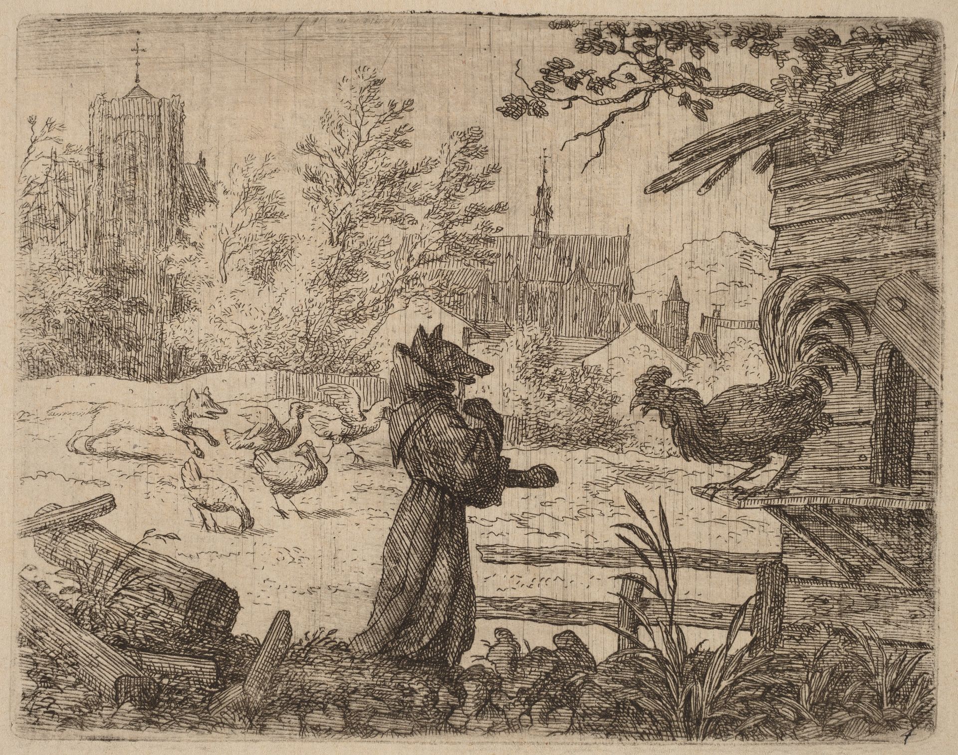 Reynard Disguised as a Monk by Allart van Everdingen