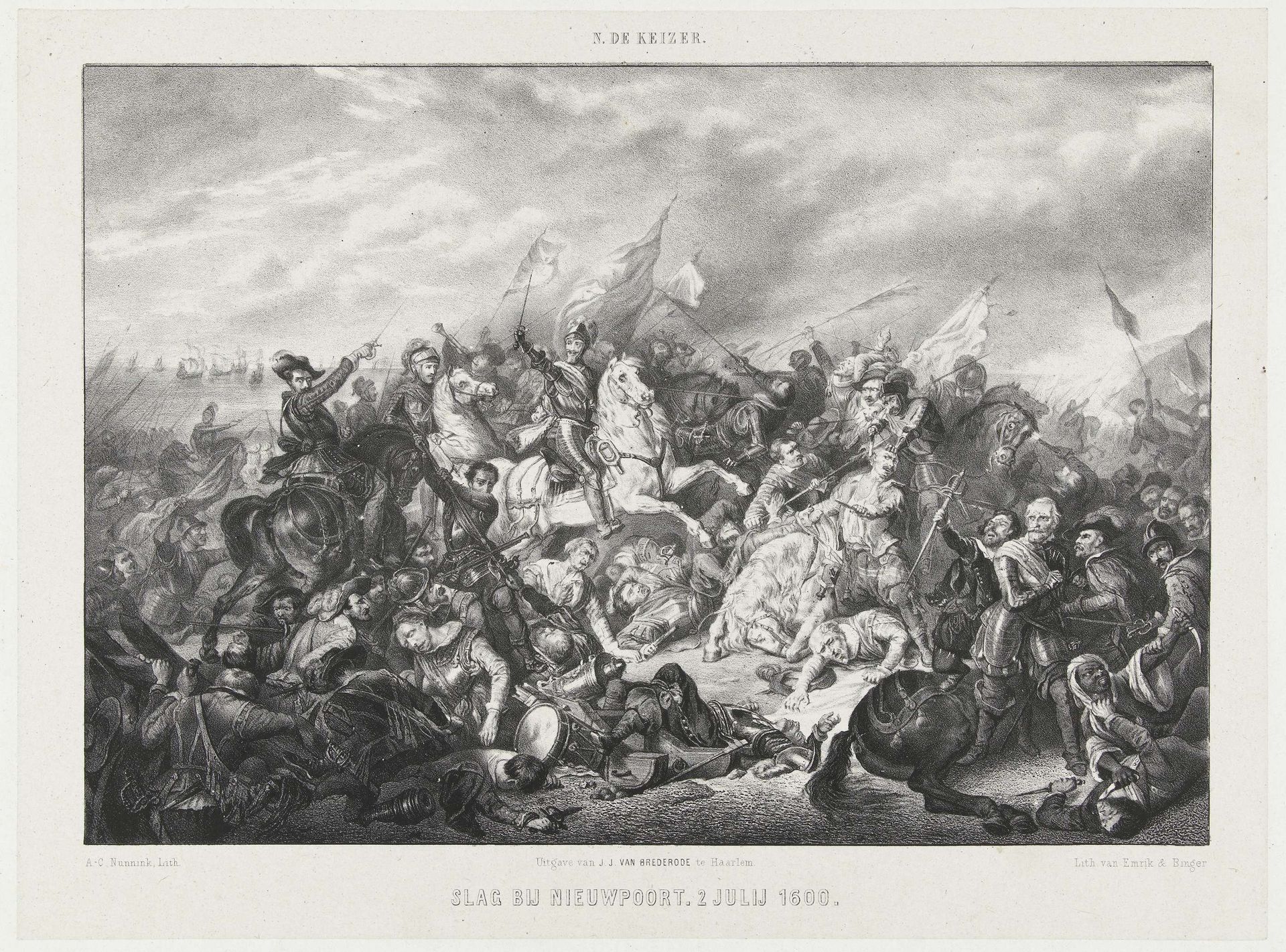 Slag bij Nieuwpoort, 1600 by Adolf Carel Nunnink