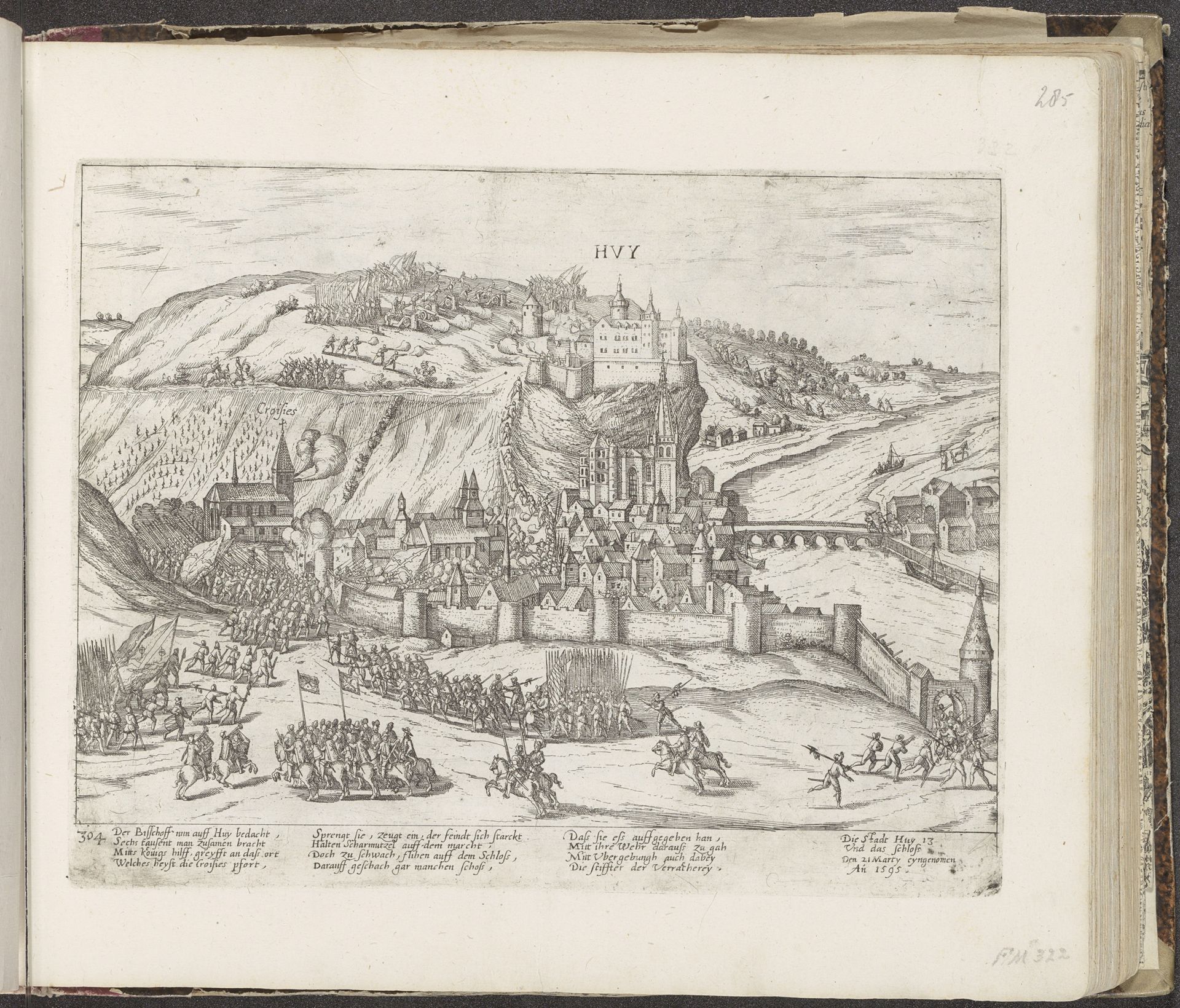 Herovering van Hoei door de bisschop van Luik, 1595 by Frans Hogenberg