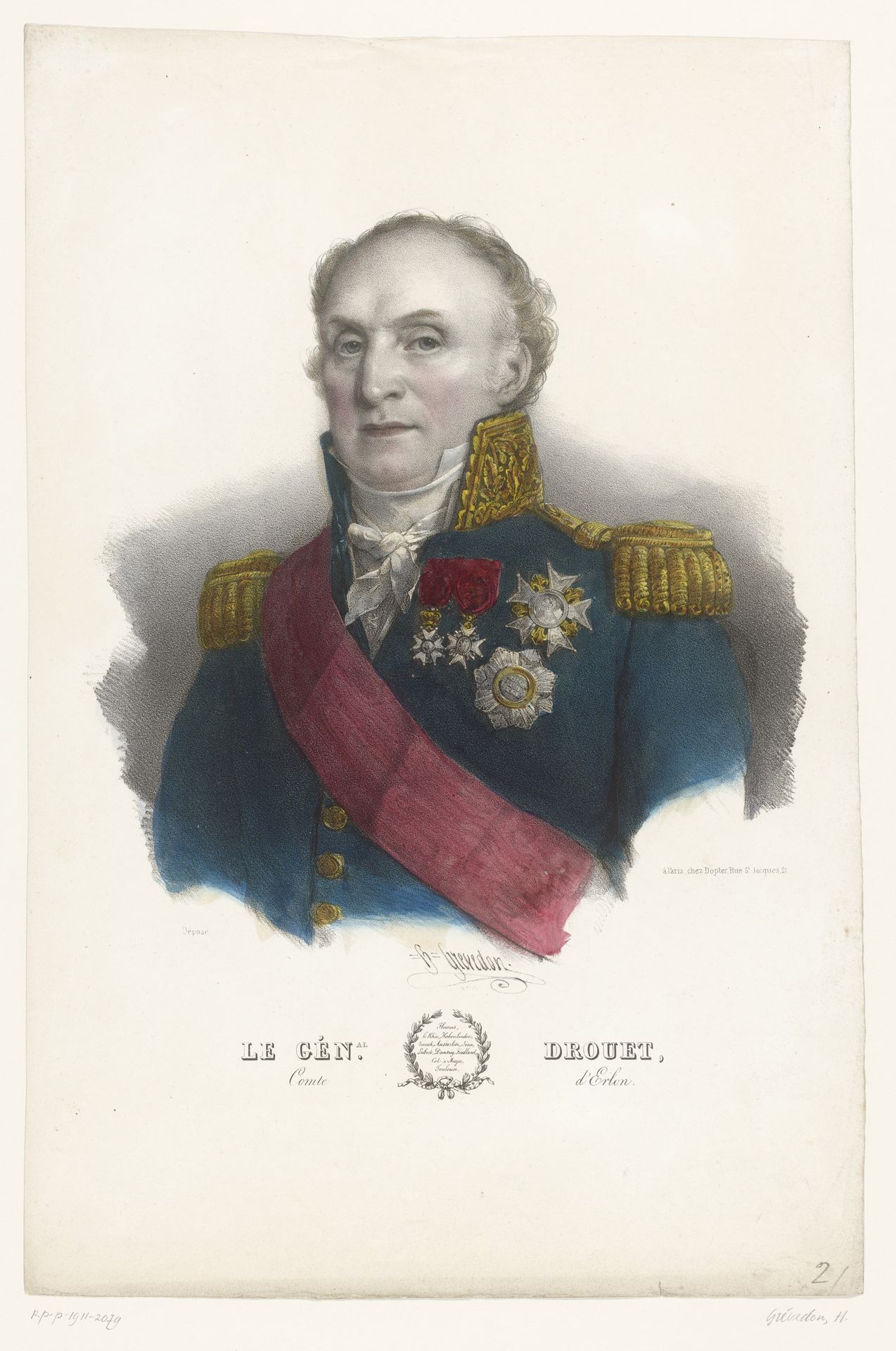 Portret van Jean-Baptiste Drouet d'Erlon by Henri Grevedon