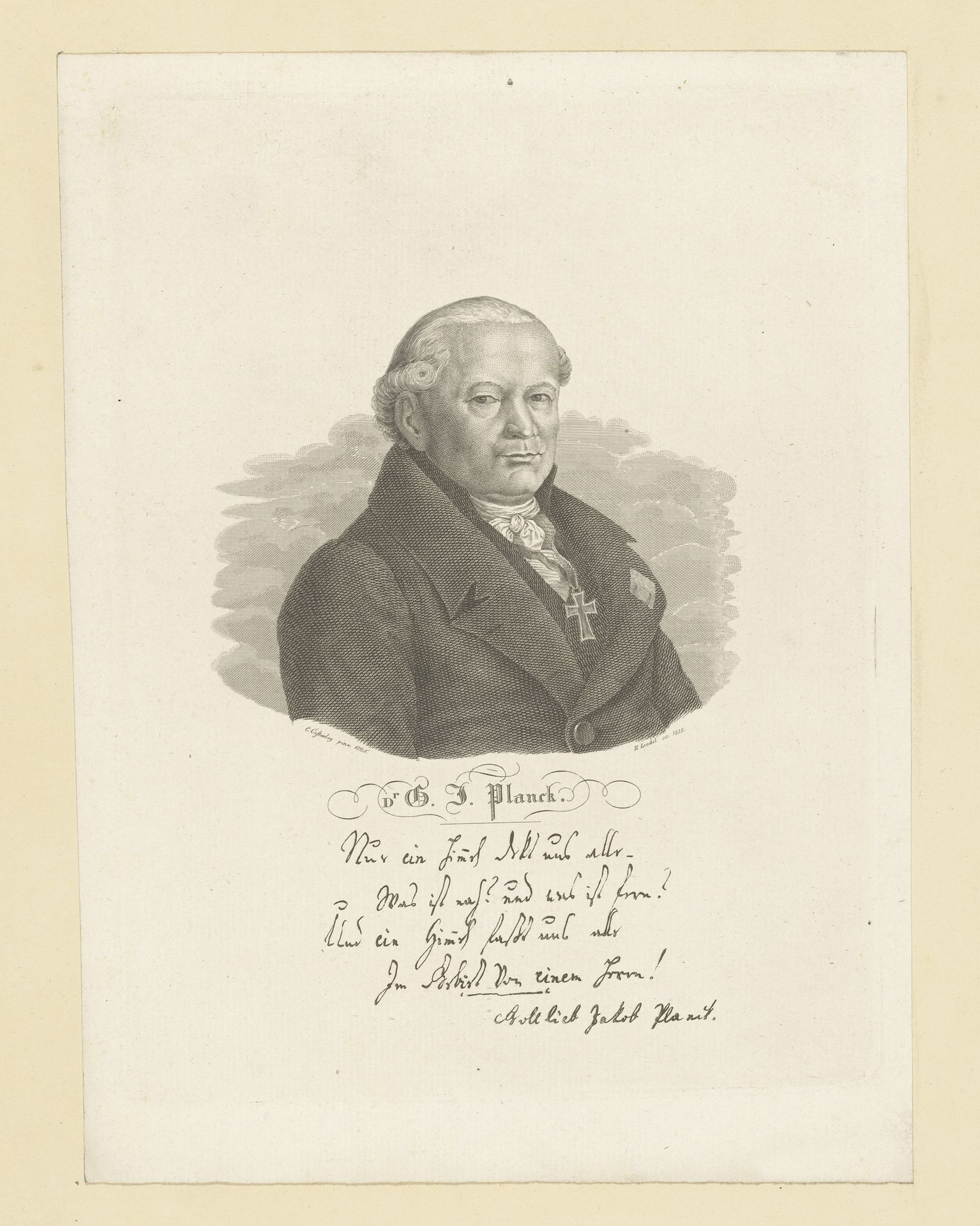 Portret van Gottlieb Jakob Planck by Heinrich Lödel