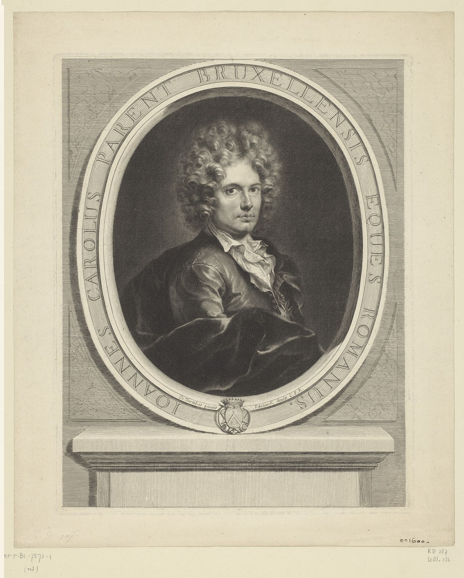 Portret van Jean Charles Parent by Gérard Edelinck