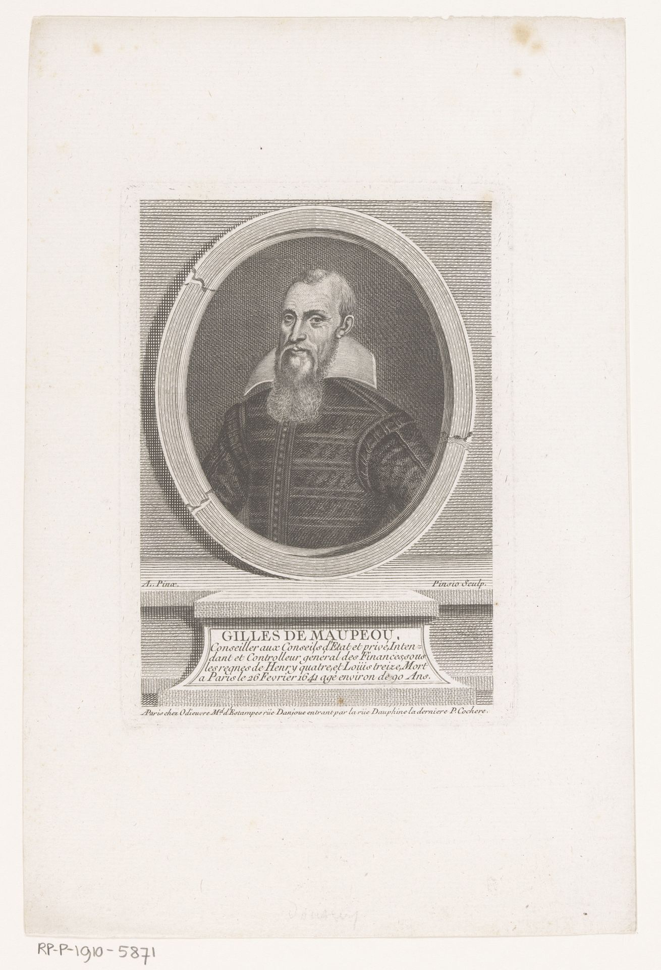 Portret van Gilles de Maupeou I by Sébastien Pinssio
