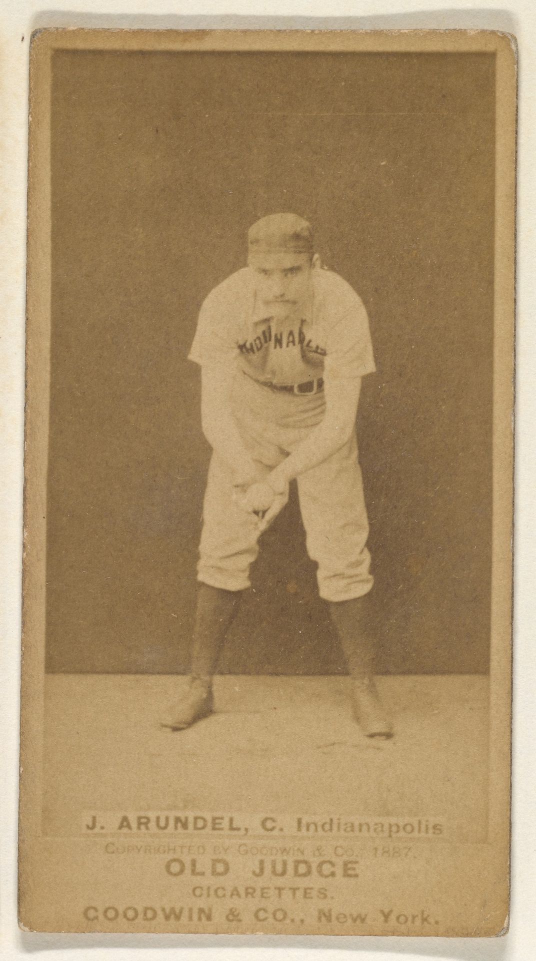 John Thomas "Tug" Arundel, Catcher, Indianapolis, from the Old Judge series (N172) for Old Judge Cigarettes by Goodwin & Company