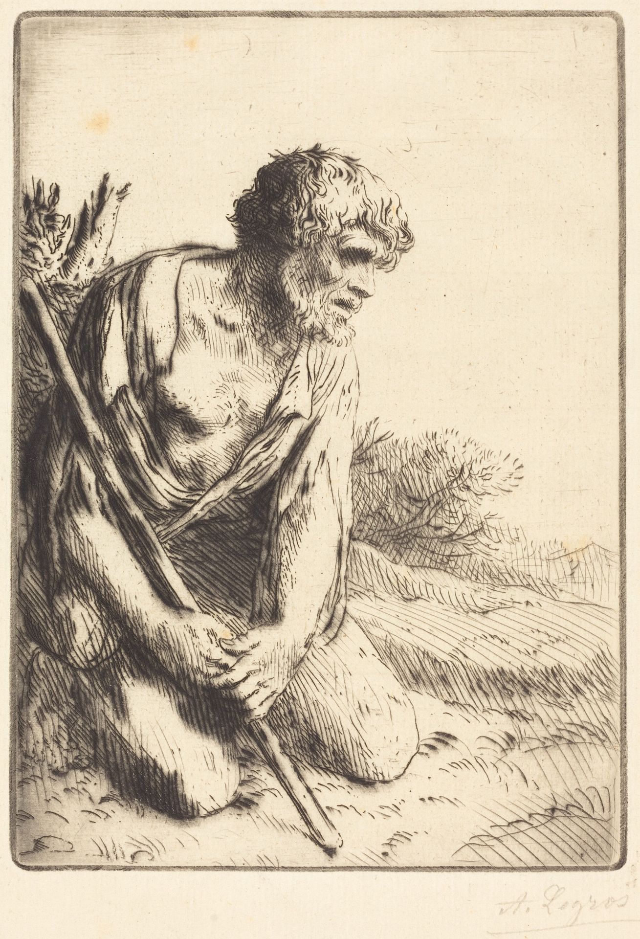 The Prodigal Son, 3rd plate (L'enfant prodigue) by Alphonse Legros