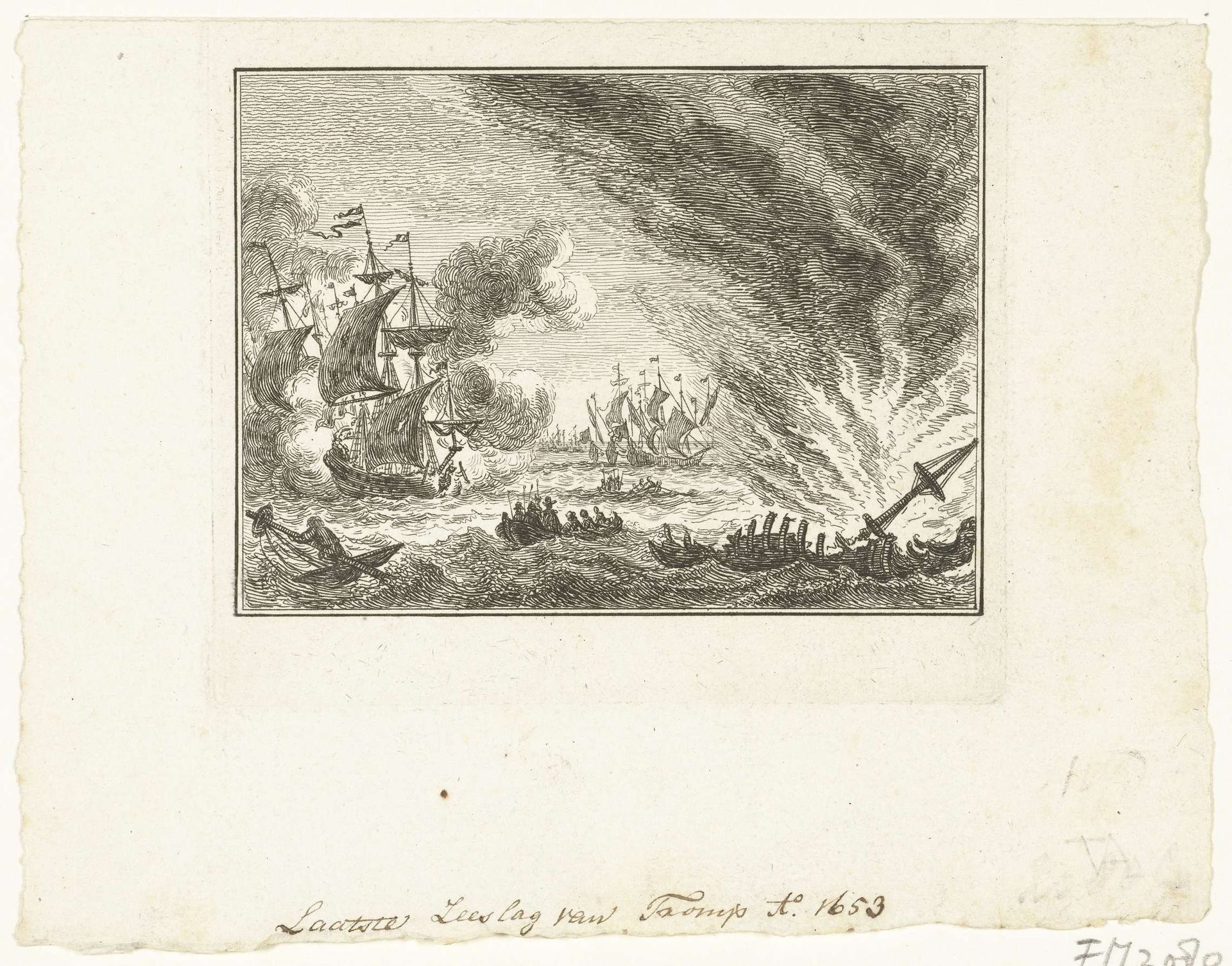 Laatste zeeslag van Tromp, 1653 by Simon Fokke