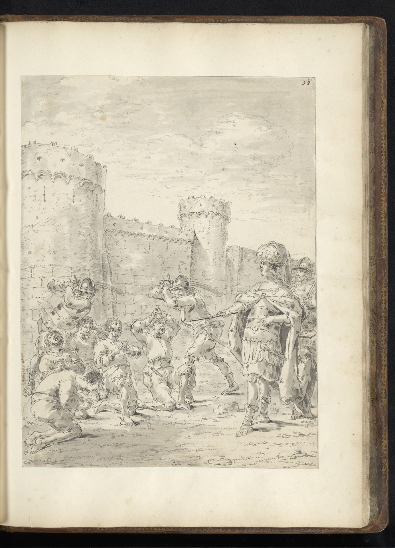 Alexander de Grote executeert Indiase soldaten by Leonaert Bramer