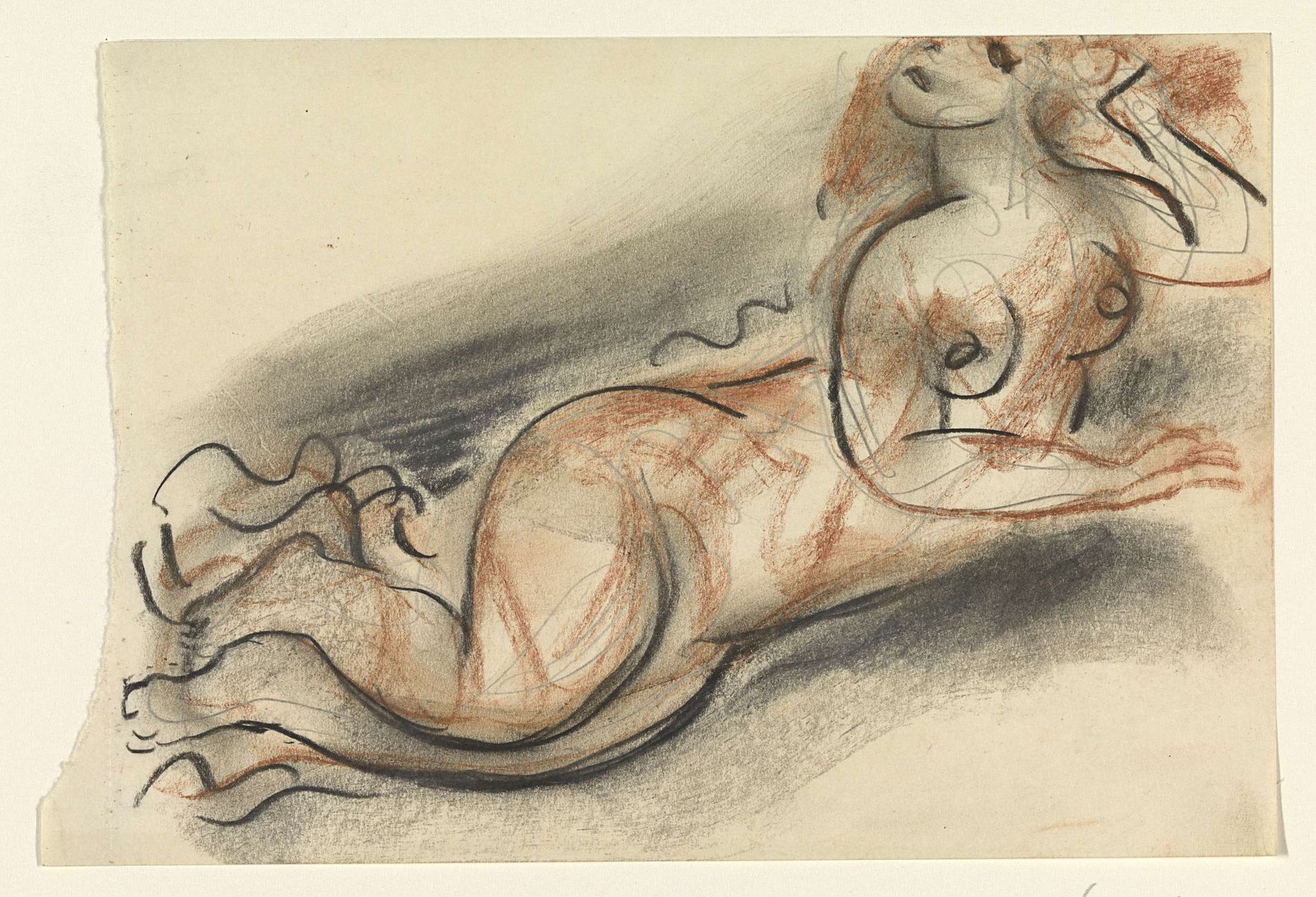 Liggende naakte vrouw by Leo Gestel