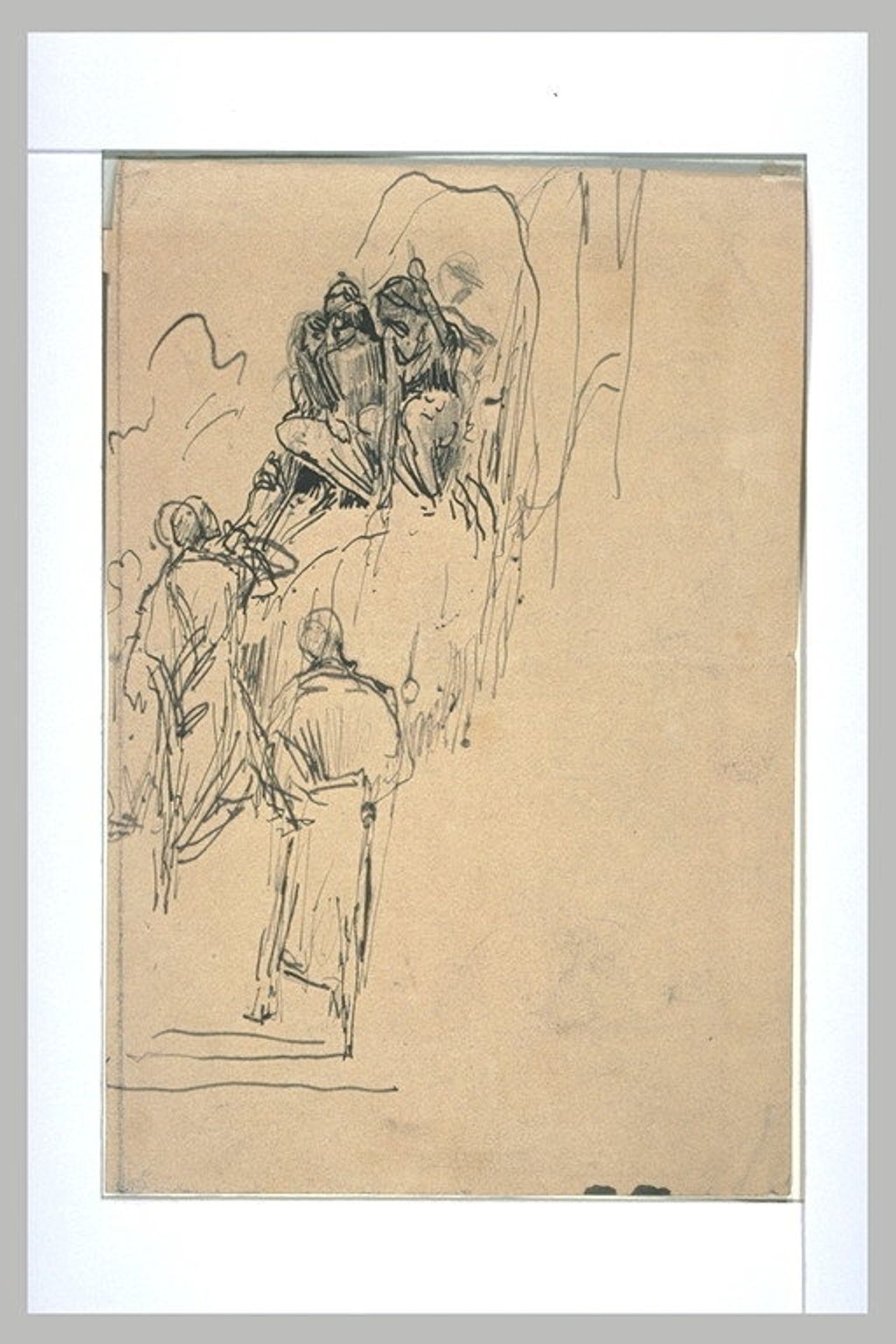 Croquis des sorcières interpellant Macbeth by Luc-Olivier Merson
