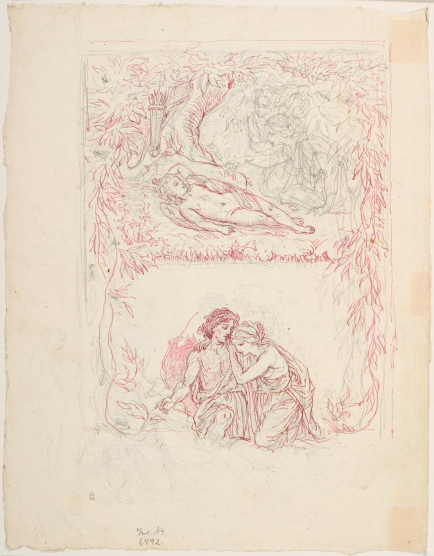 Nymferne finder Eros sovende by Lorenz Frølich