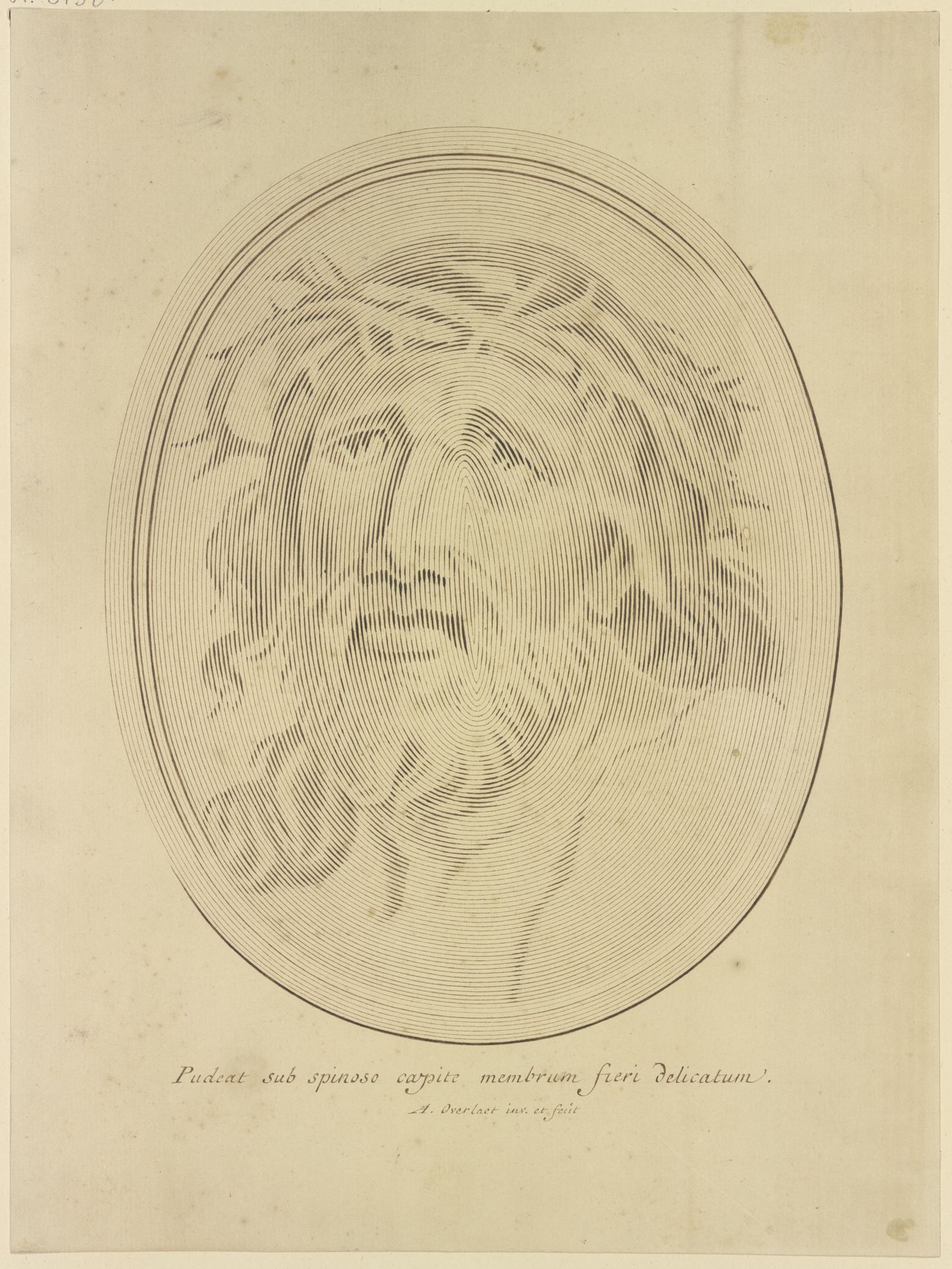 Christuskopf mit Dornenkrone in der Art von Claude Mellans' Formatur unicus una by Antoon Overlaet