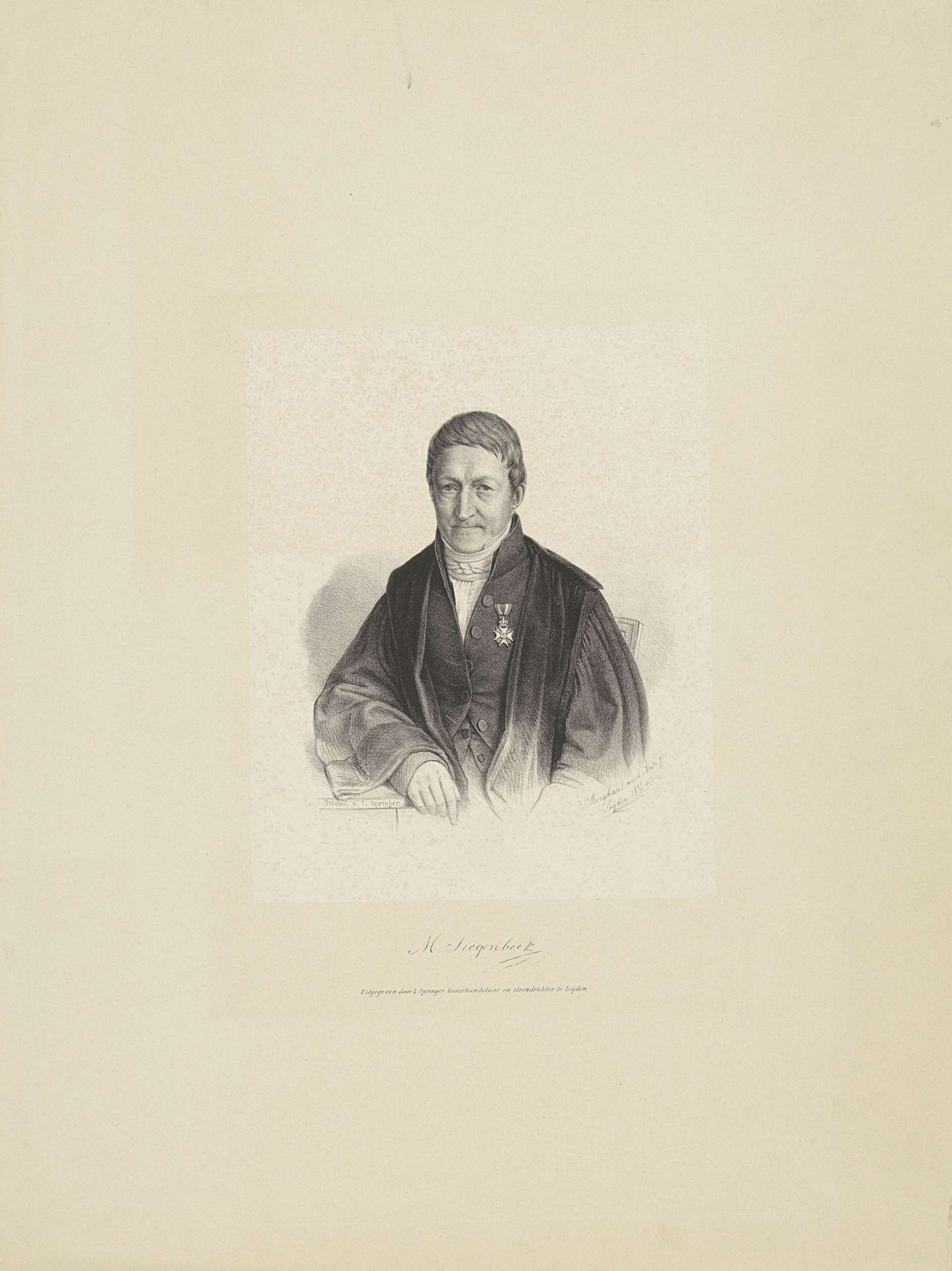 Portret van Matthijs Siegenbeek by Johann Peter Berghaus