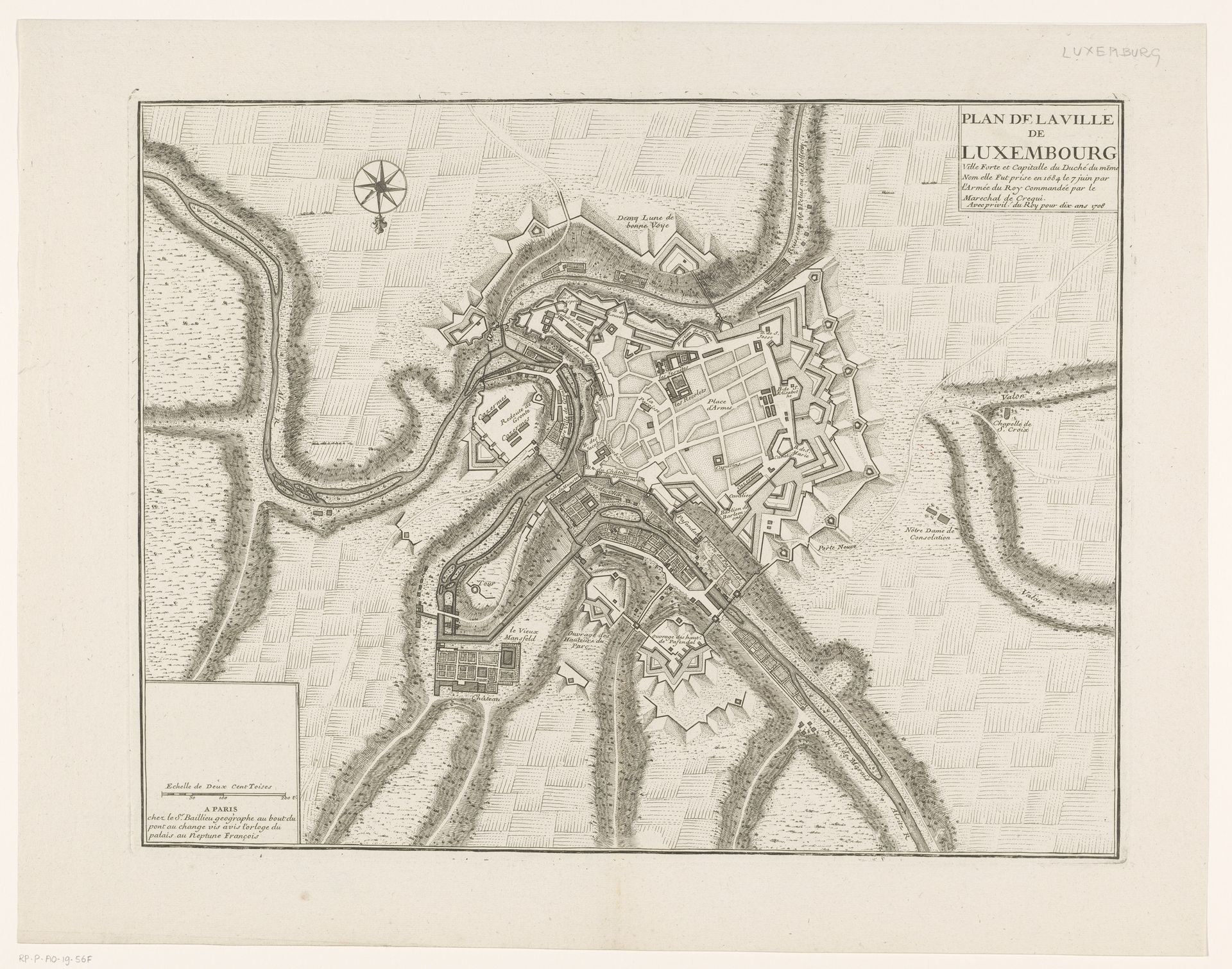 Vestingplattegrond van Luxemburg by Anonymous