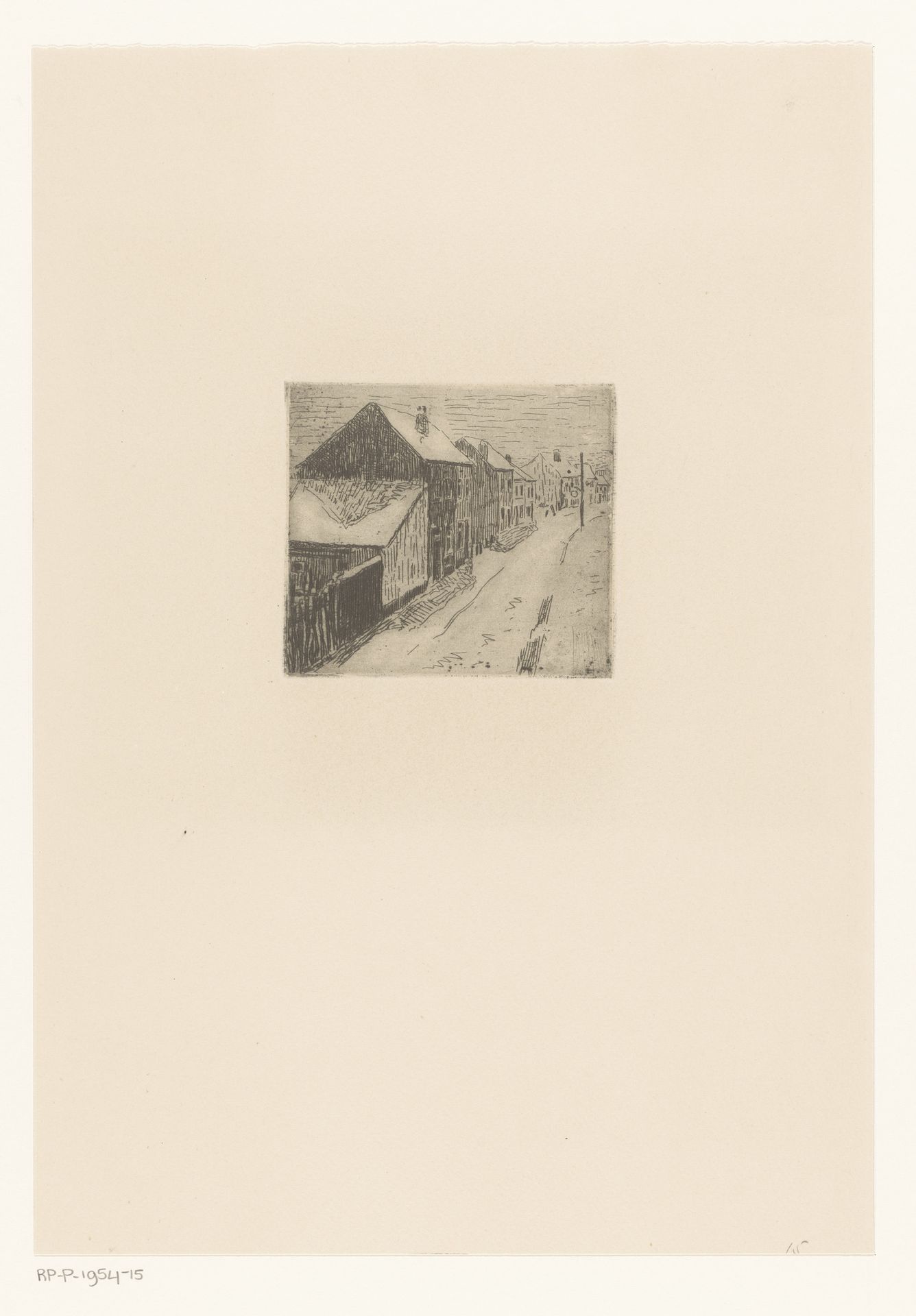 Besneeuwde dorpsstraat by Rik Wouters
