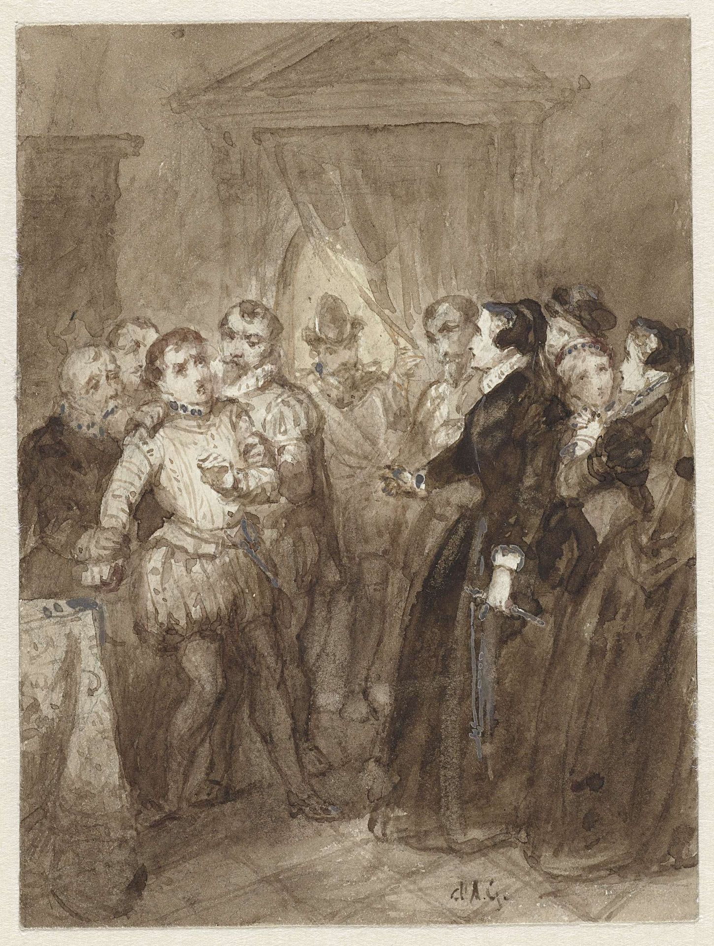 Scène uit de Tachtigjarige Oorlog by Johannes Christiaan d' Arnaud Gerkens