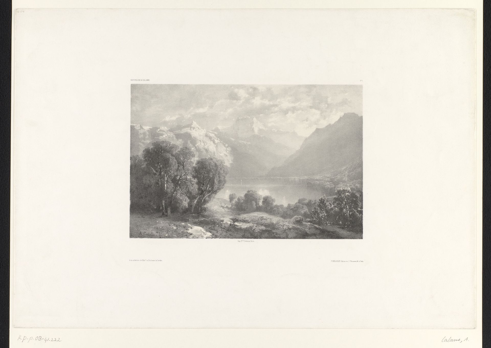 Berglandschap met meer by Alexandre Calame