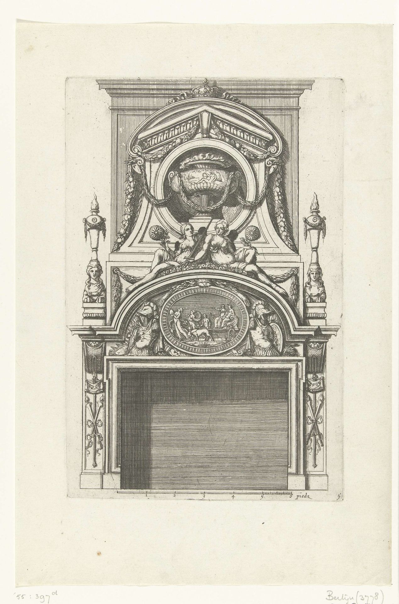 Onderboezem met vaas in nis by Antoine (le jeune) Pierretz