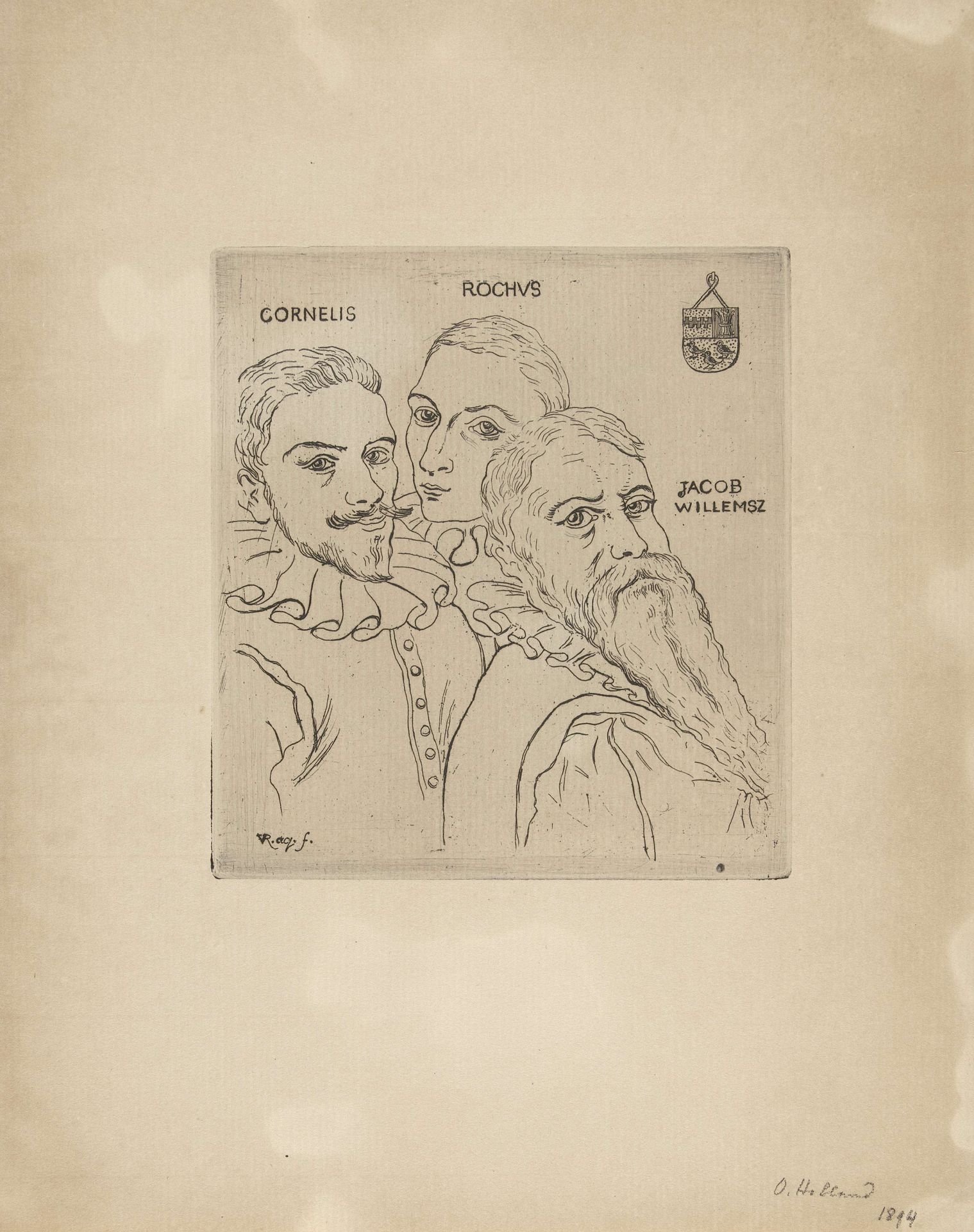 Portret van Cornelis Rochus en Jacob Willemz by jonkheer Barthold Willem Floris van Riemsdijk