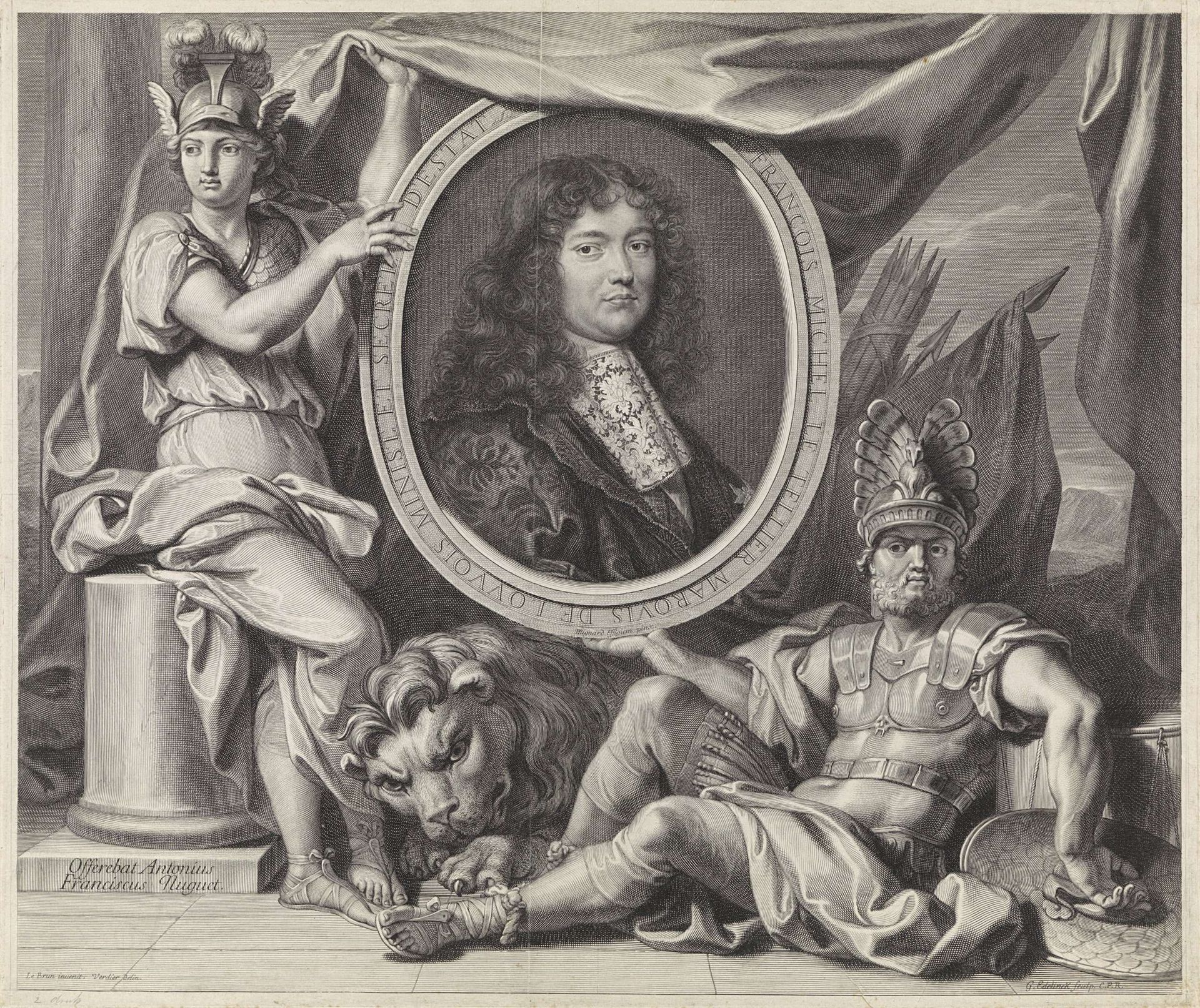Portret van François-Michel Le Tellier by Gérard Edelinck