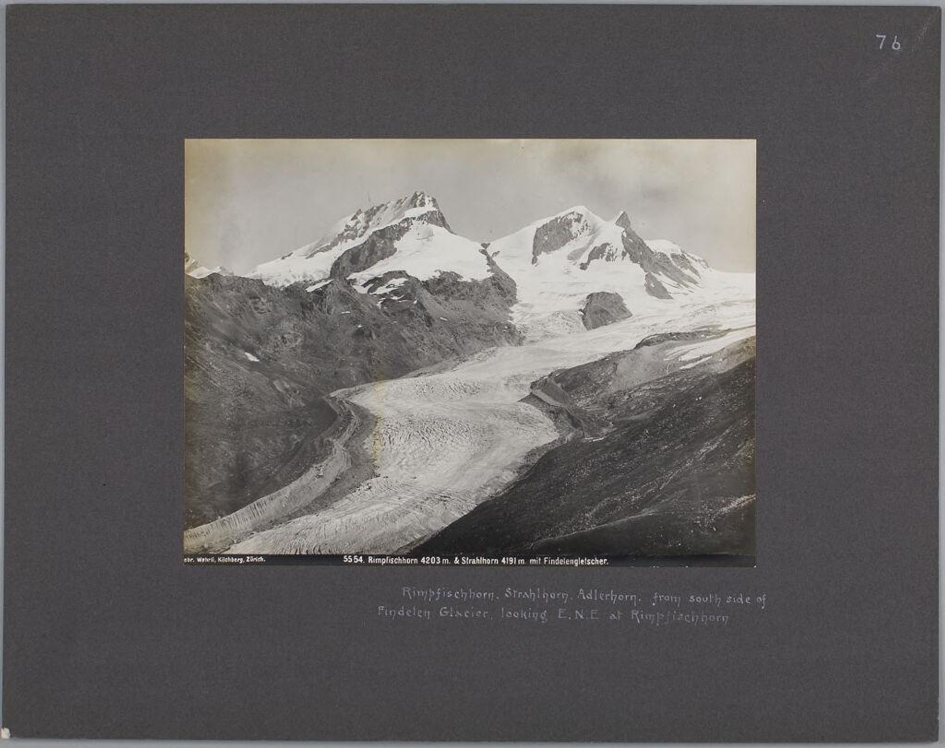 Rimpfischhorn 4203 m. & Strahlhorn 4191 m. mit Findelengletscher by A. G. Wehrli
