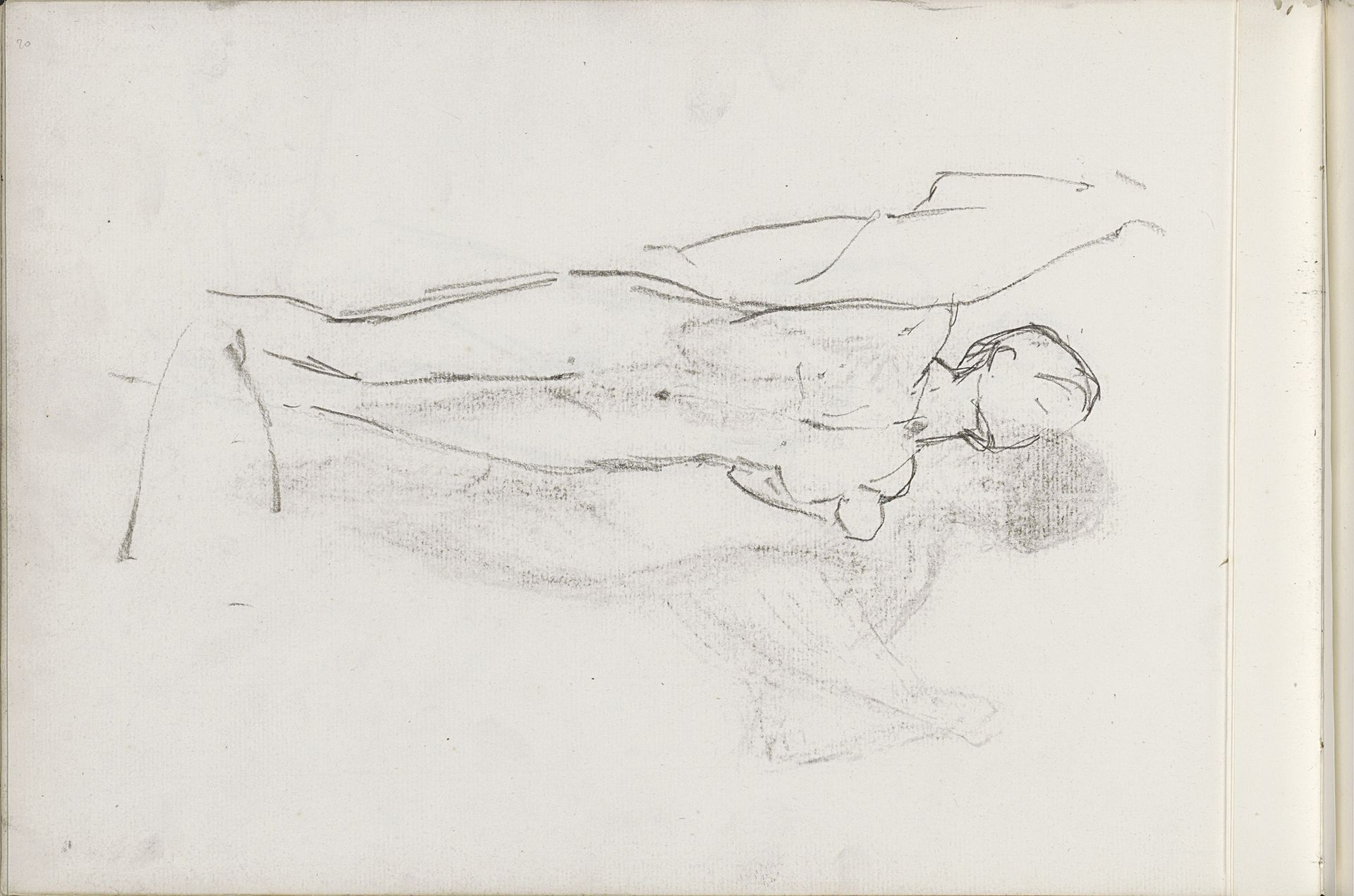 Staand vrouwelijk naakt met opgeheven hoofd by Willem Witsen