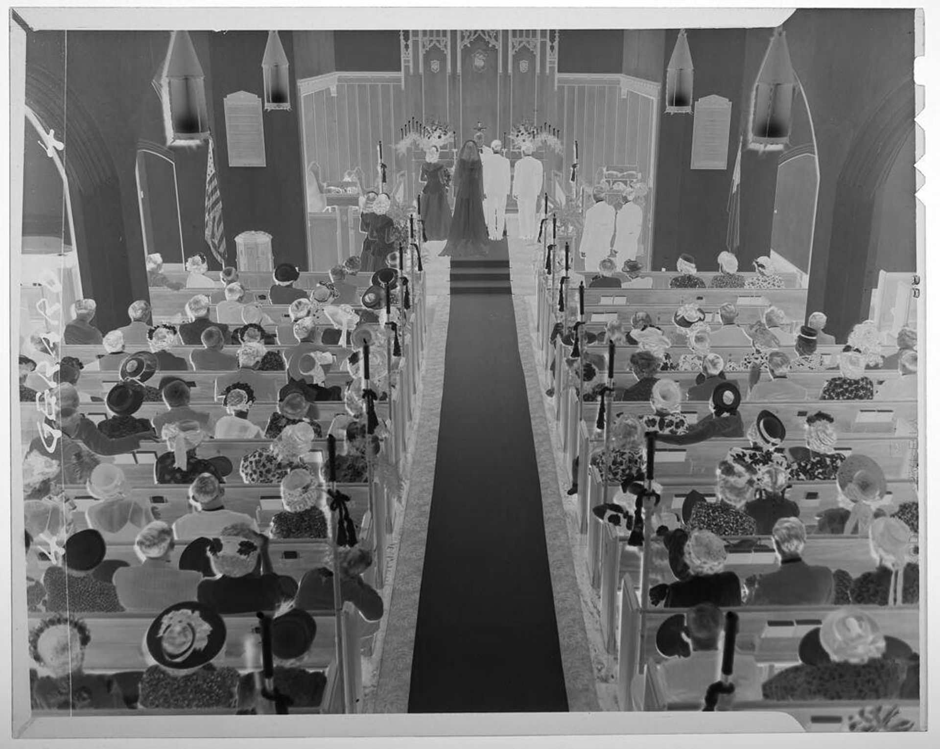 Untitled (view from above of church wedding) by Martin Schweig