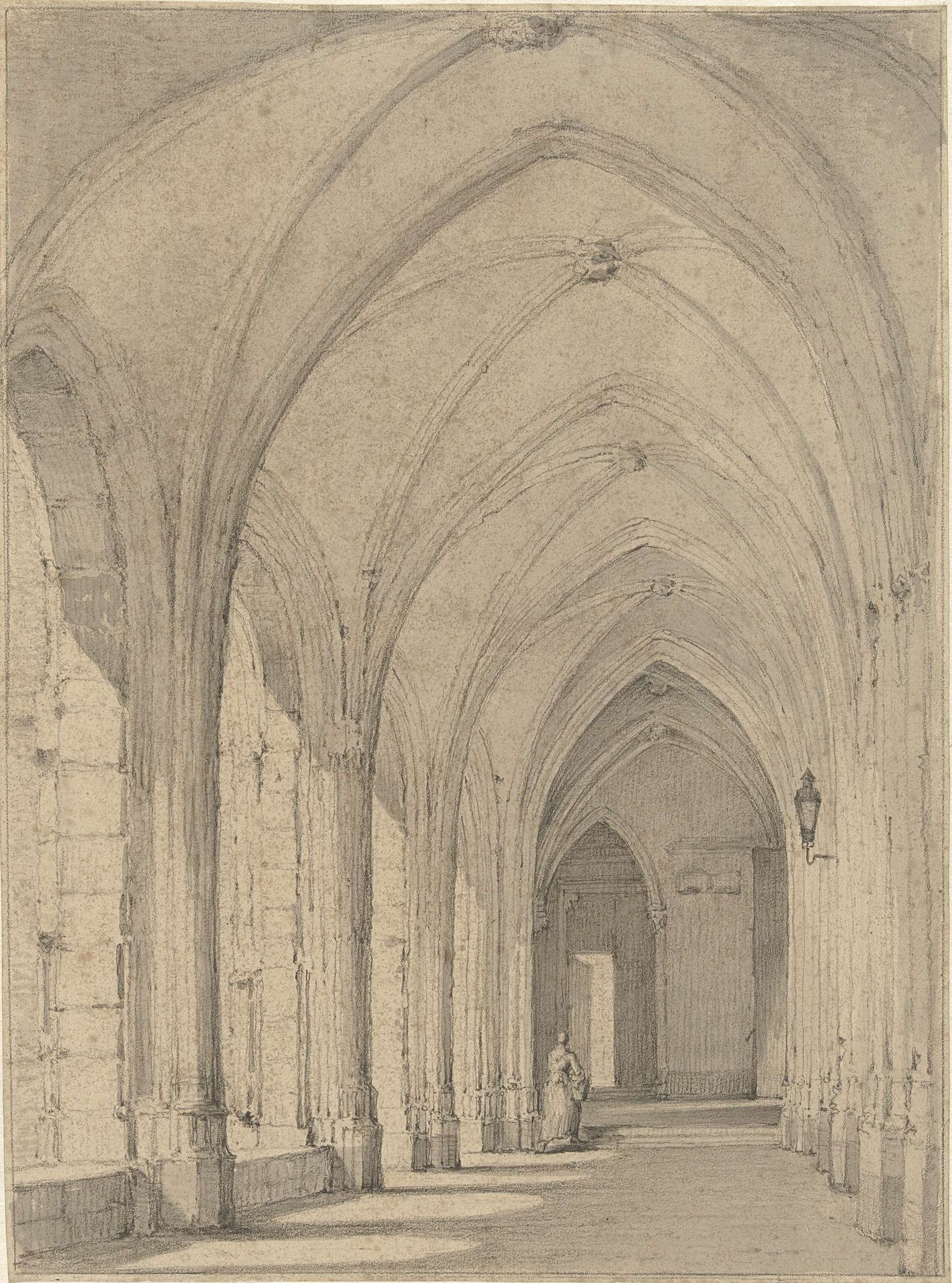 Kloostergang bij de Domkerk te Utrecht by Johannes Jelgerhuis