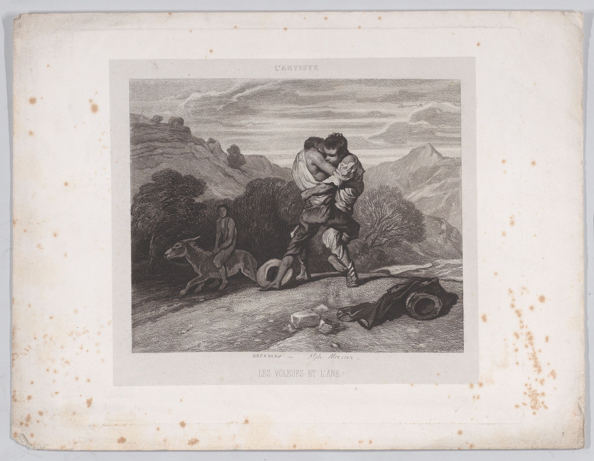 The Thieves and the Donkey, from "L'Artiste" by Alphonse-Charles Masson