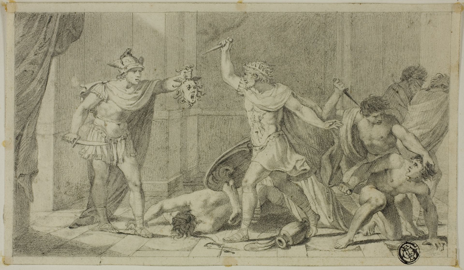 Perseus Confronting Phineas and his Followers with Head of Medusa by Anonymous