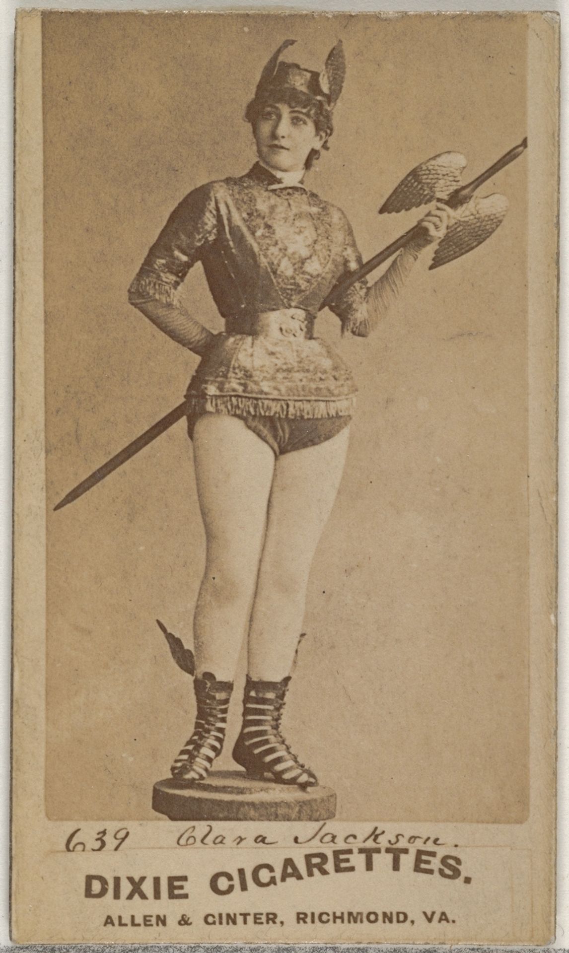 Card 639, Clara Jackson, from the Actors and Actresses series (N45, Type 7) for Dixie Cigarettes by Allen & Ginter