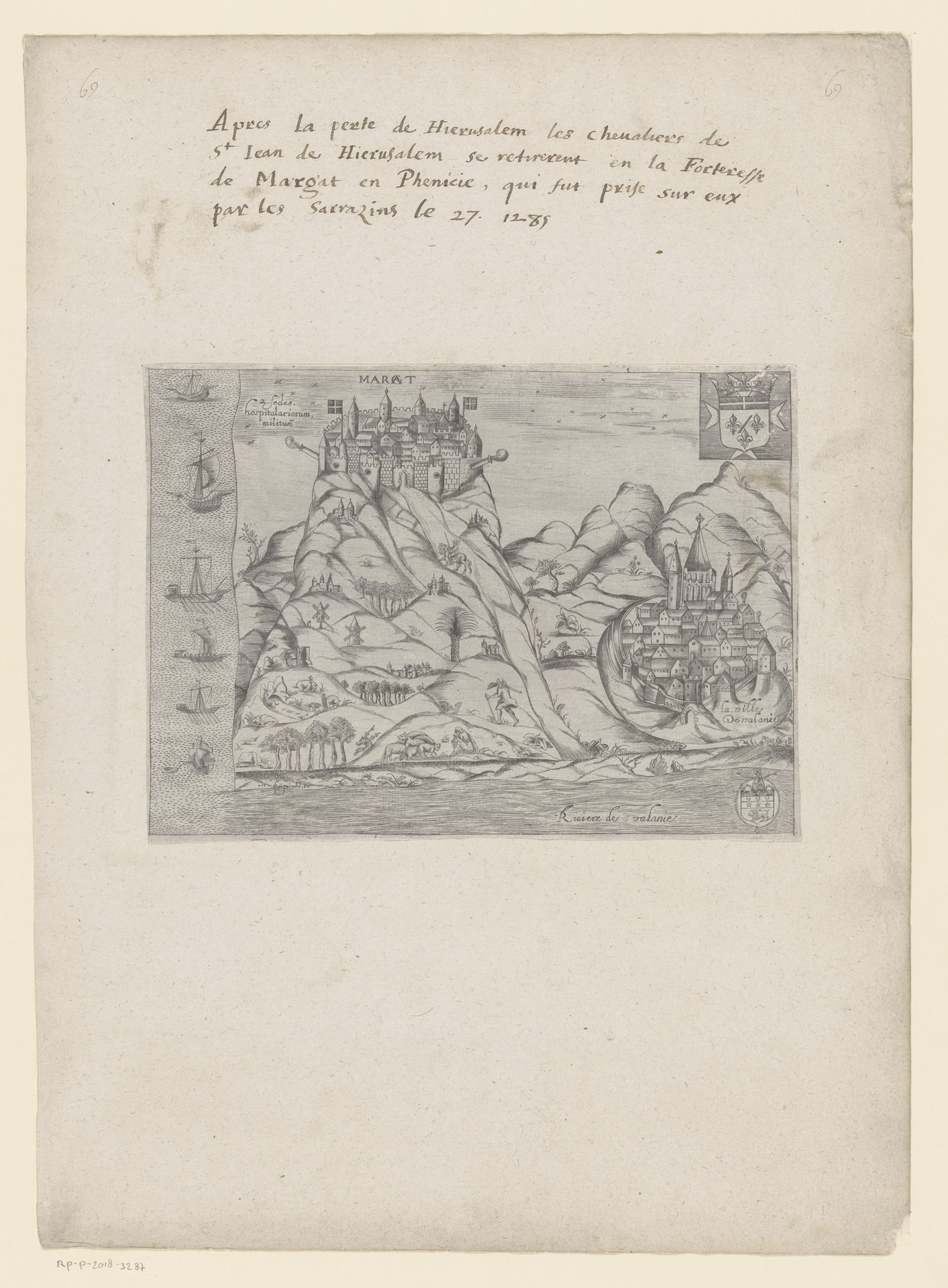 Gezicht op Margat by Henry Raignauld