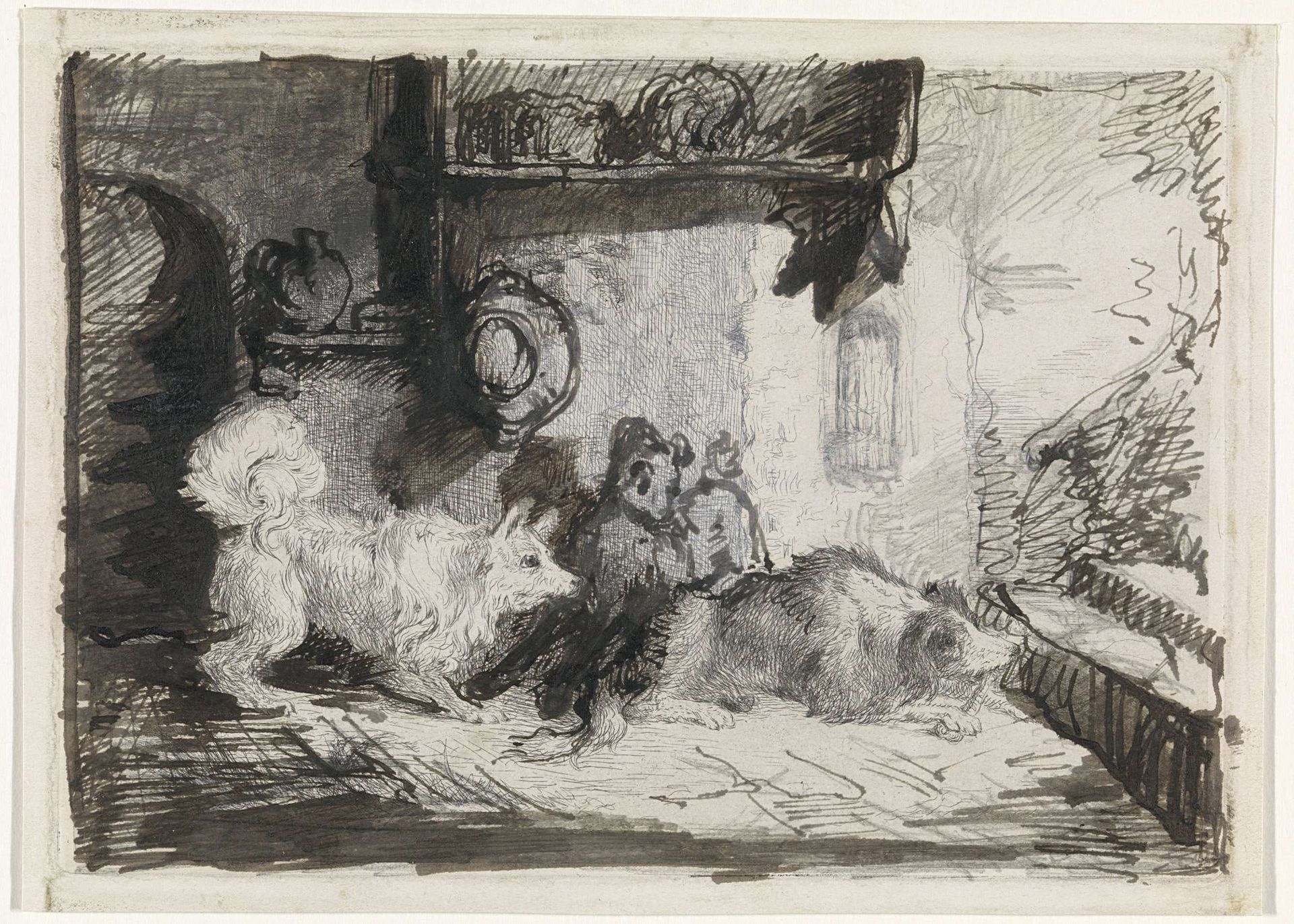 Twee honden by Jan Karel Jacob de Jonge