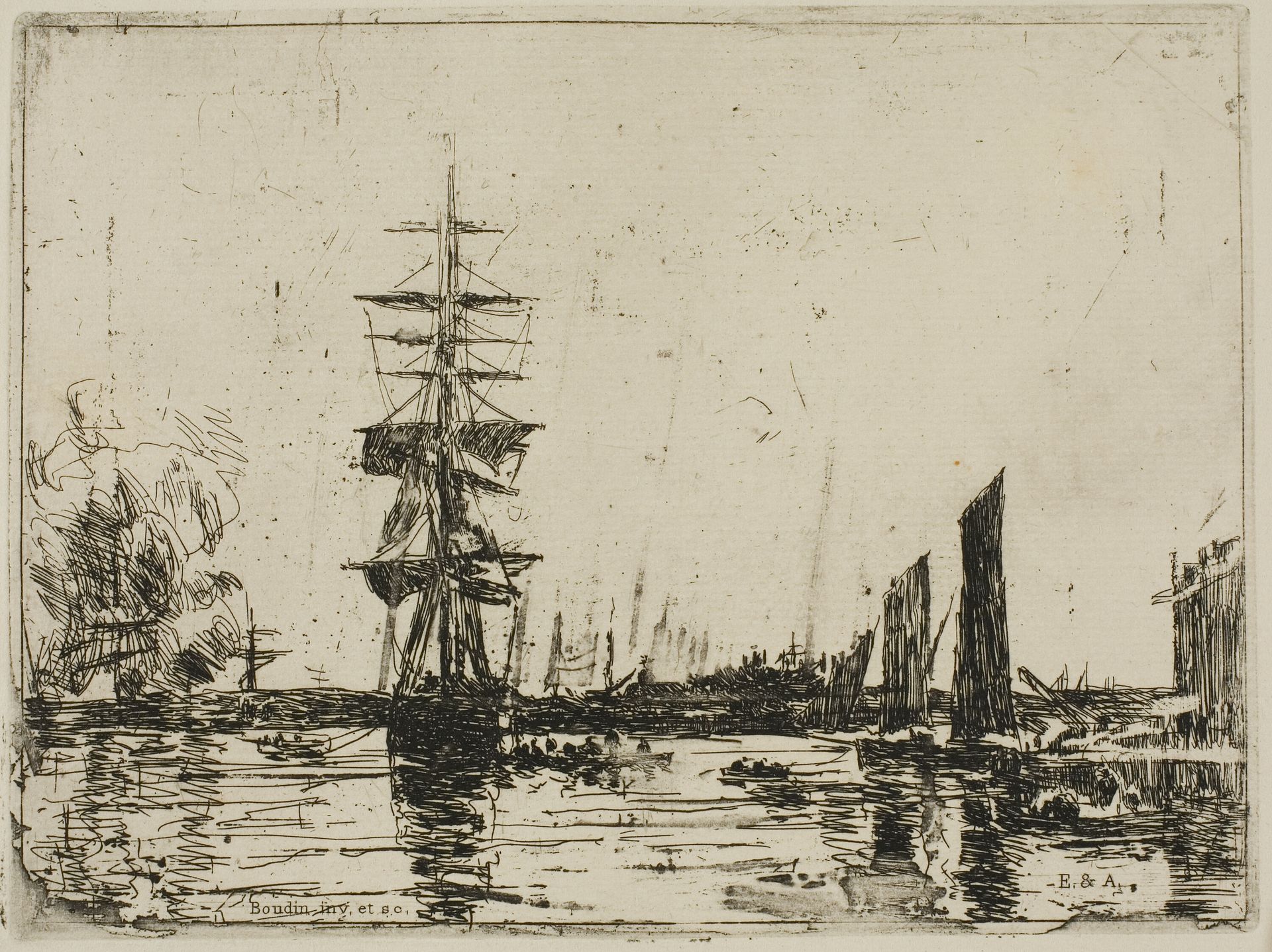 Seascape with Boats by Eugène Boudin