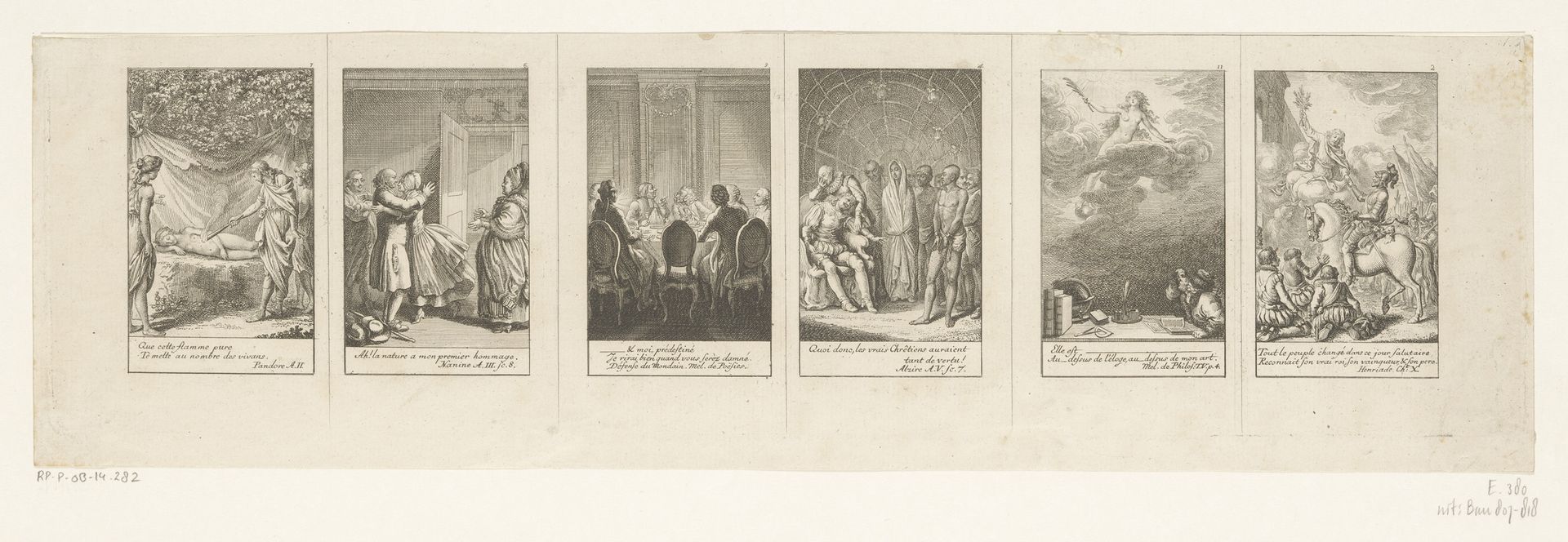 Zes voorstellingen uit de geschriften van Voltaire by Daniel Nikolaus Chodowiecki