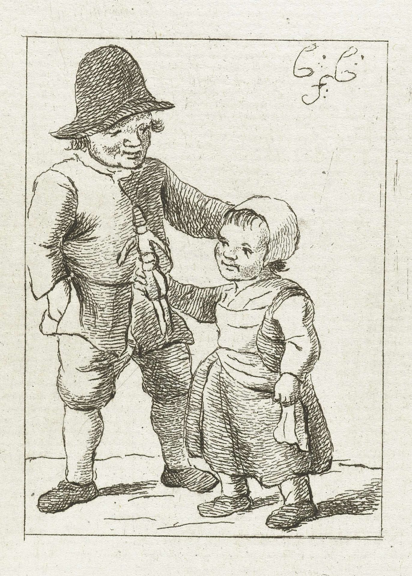 Jongen en meisje met pop by Pieter de Mare