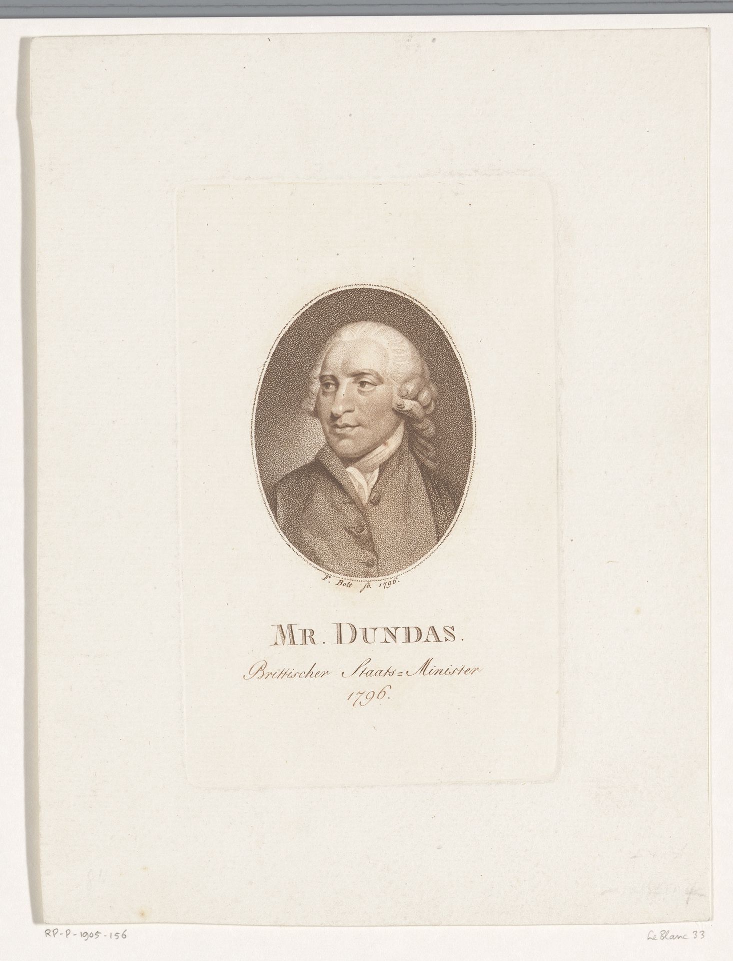 Portret van Henry Dundas, 1st Viscount Melville by Johann Friedrich Bolt